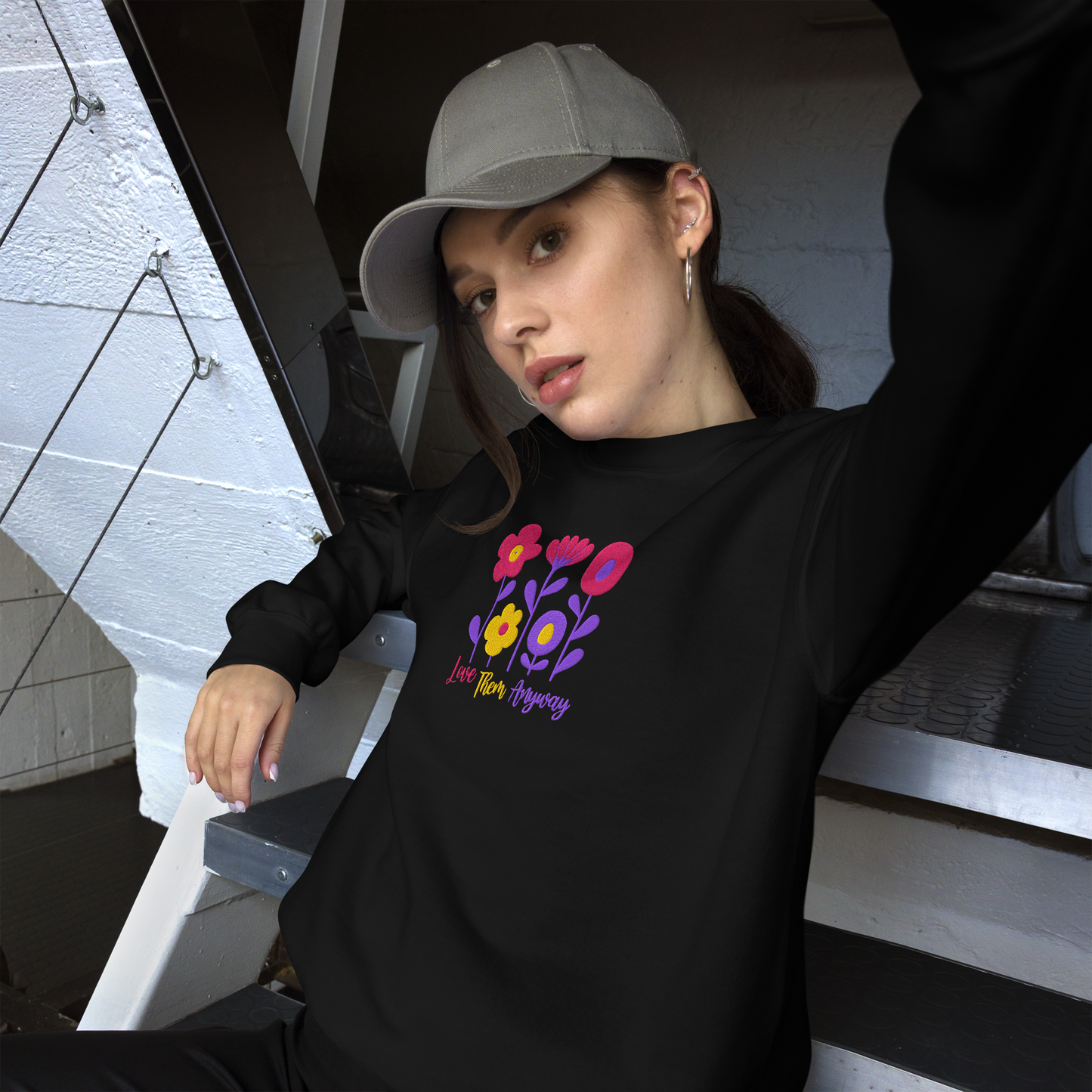 Love Them Anyway Women's Embroidered Sweatshirt