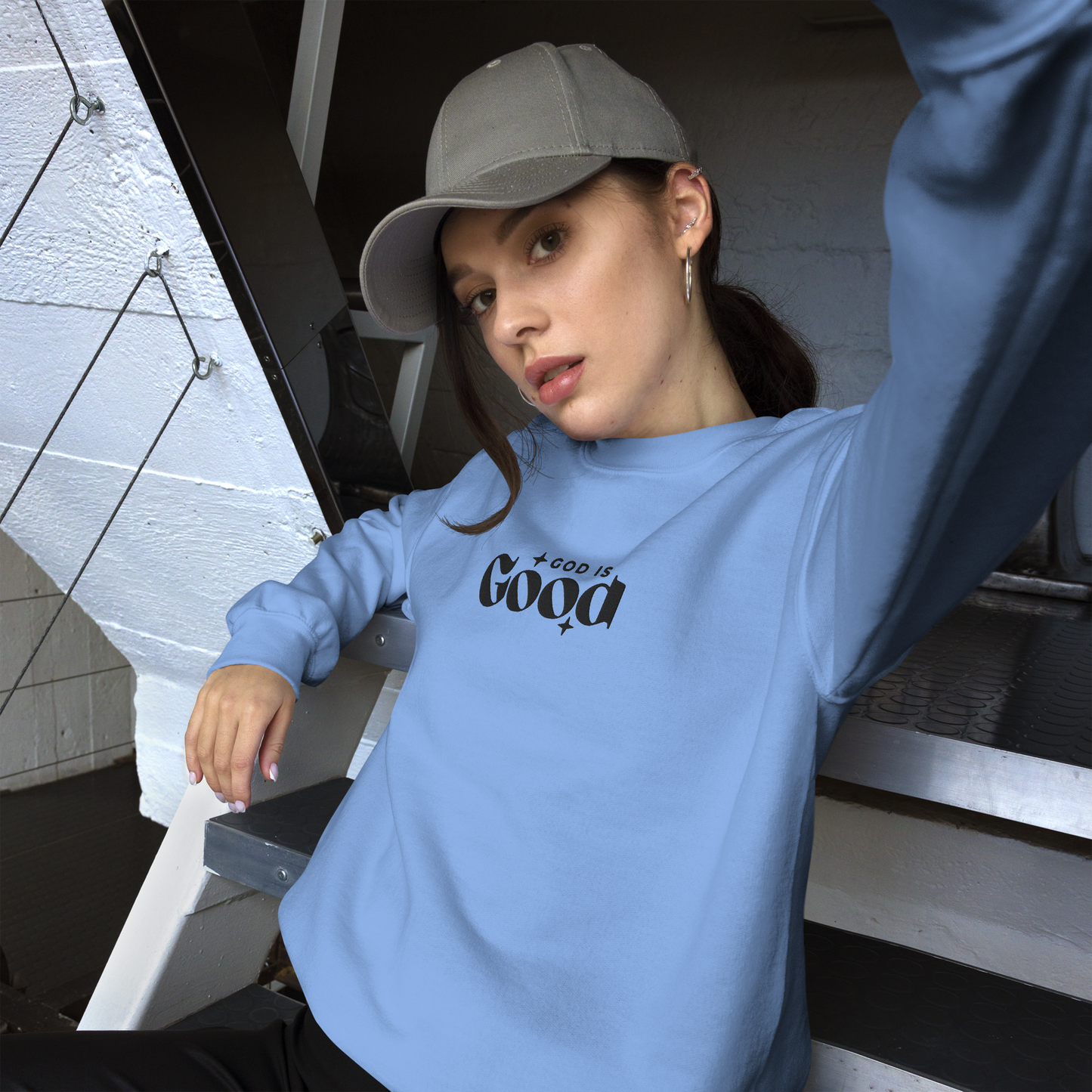 God is Good Embroidered Sweatshirt