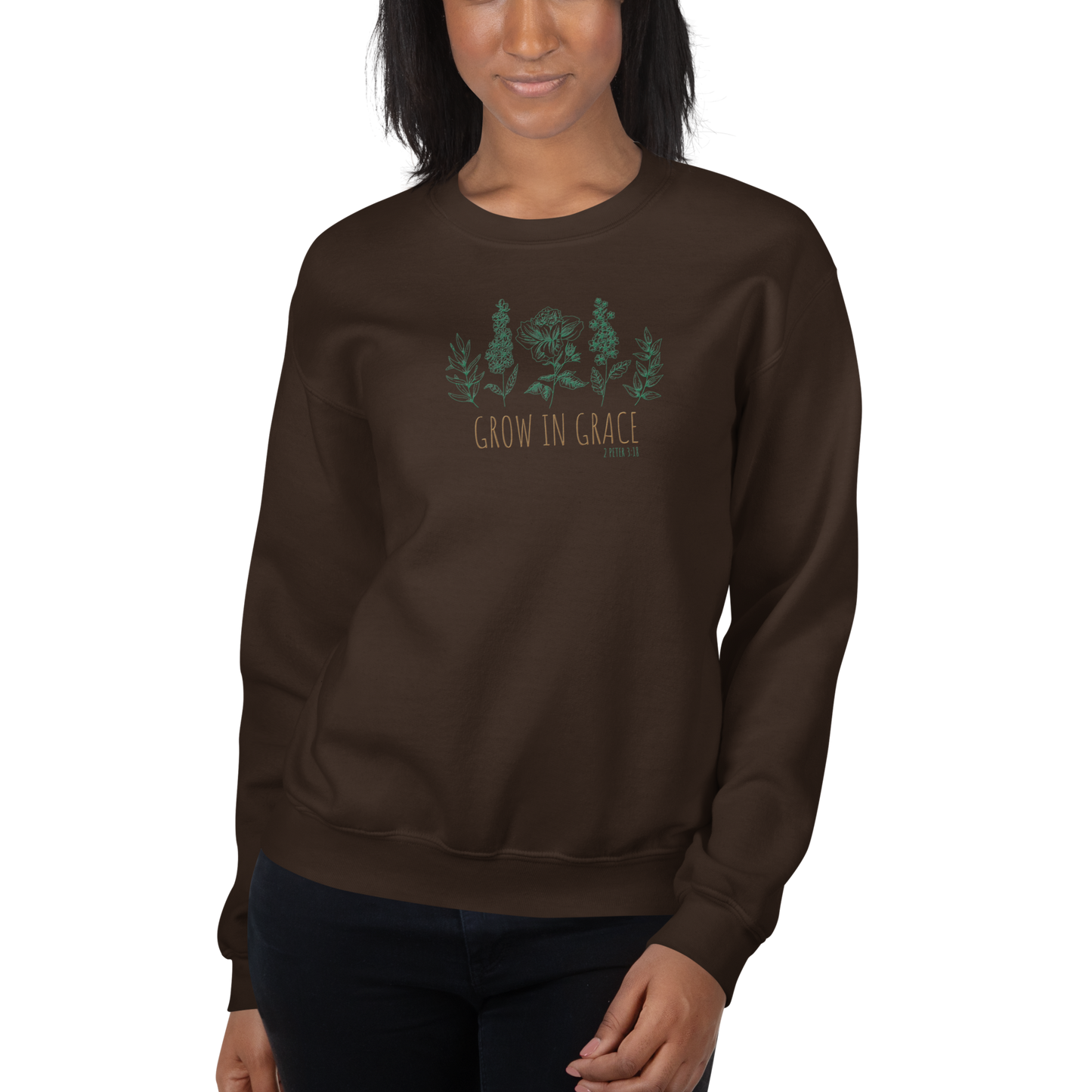 Grow in Grace Embroidered Women's Sweatshirt