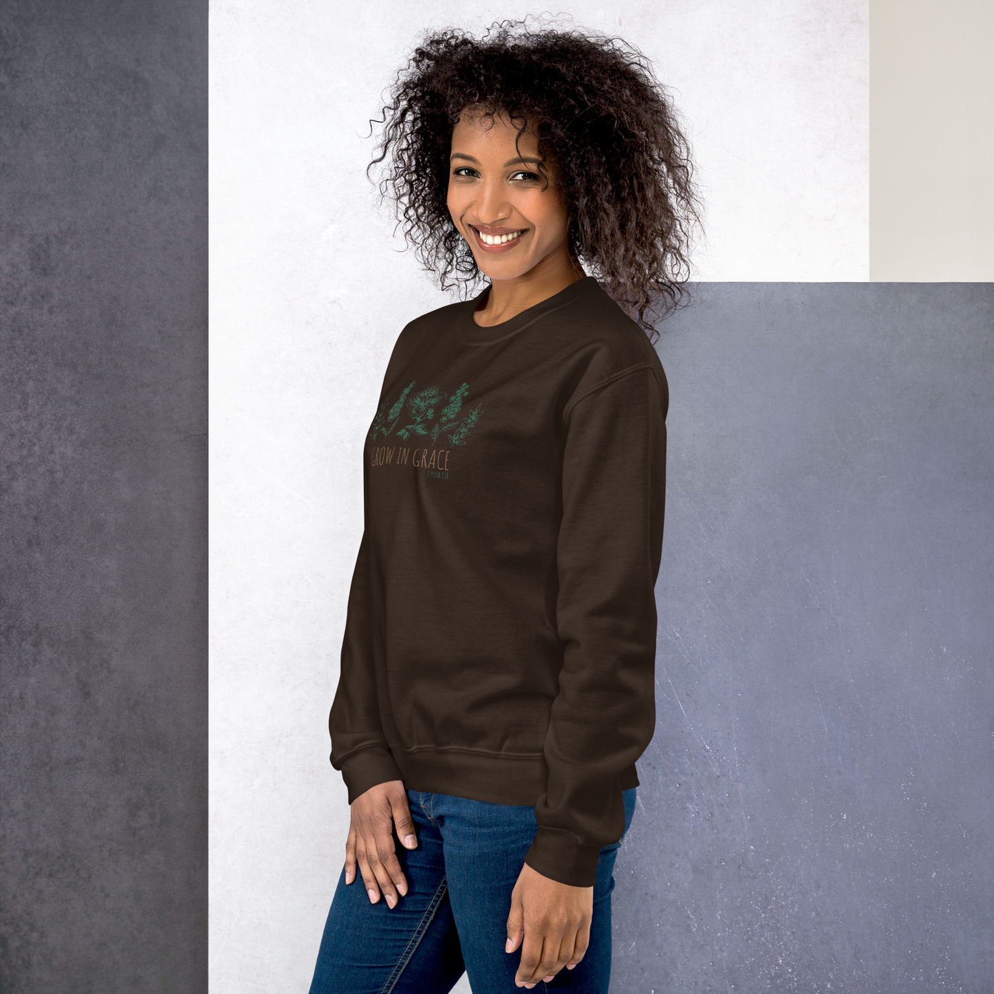 Grow in Grace Embroidered Women's Sweatshirt