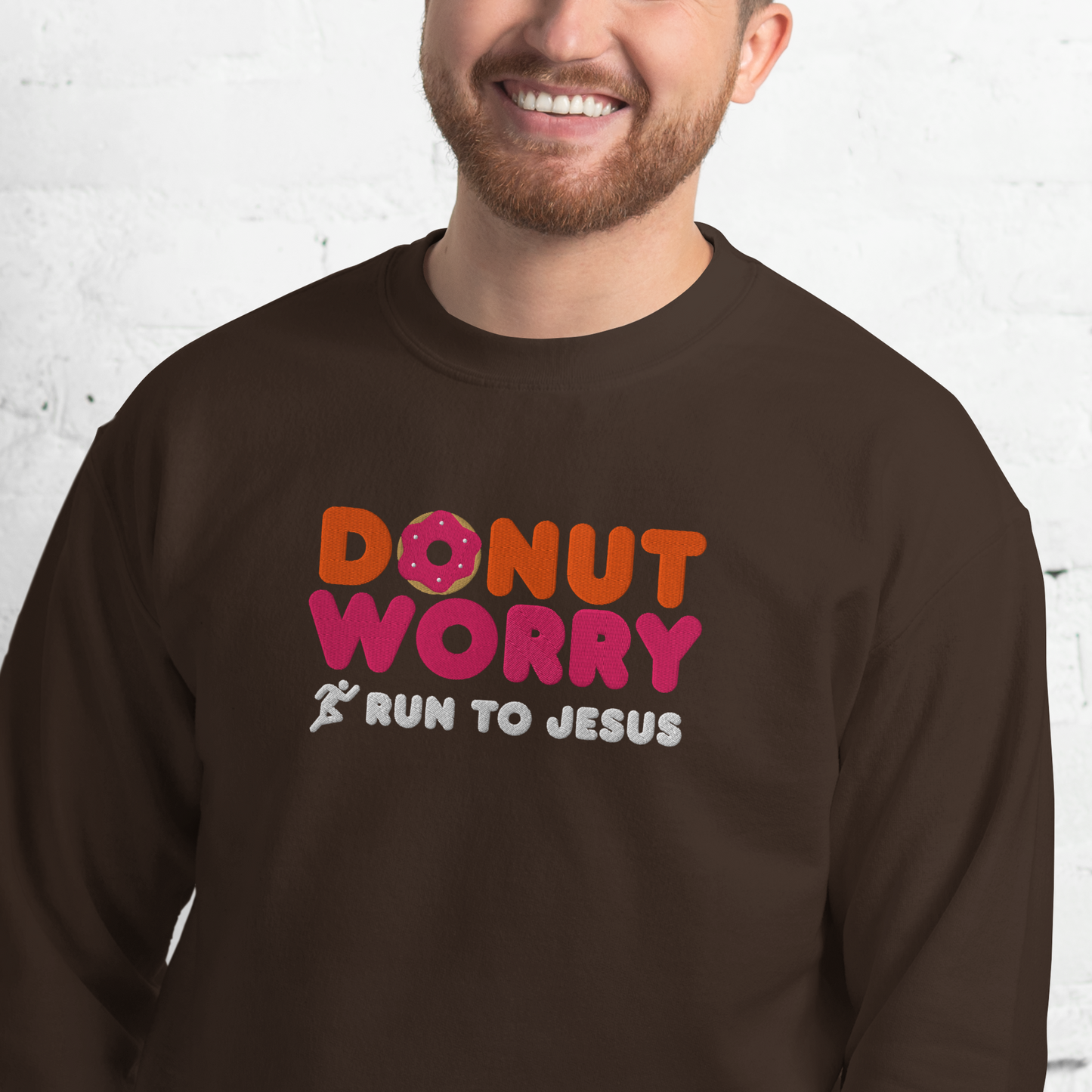 Embroidered Run To Jesus Sweatshirt