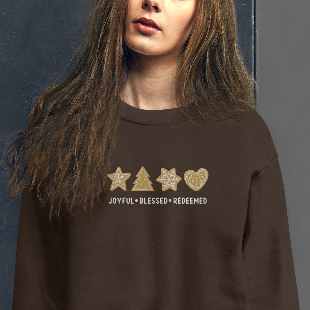 Embroidered Joyful Blessed Redeemed Sweatshirt