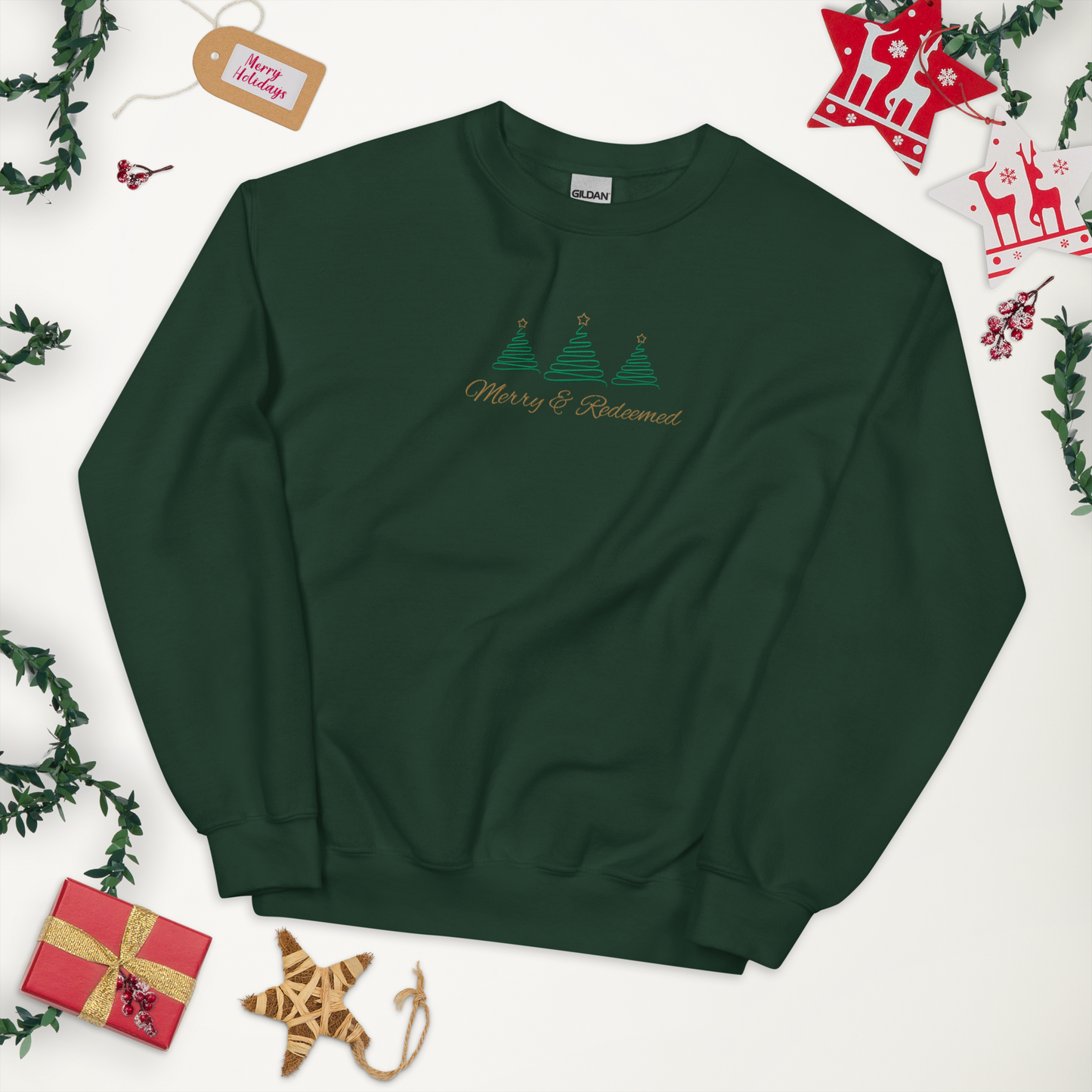 Embroidered Merry & Redeemed Sweatshirt
