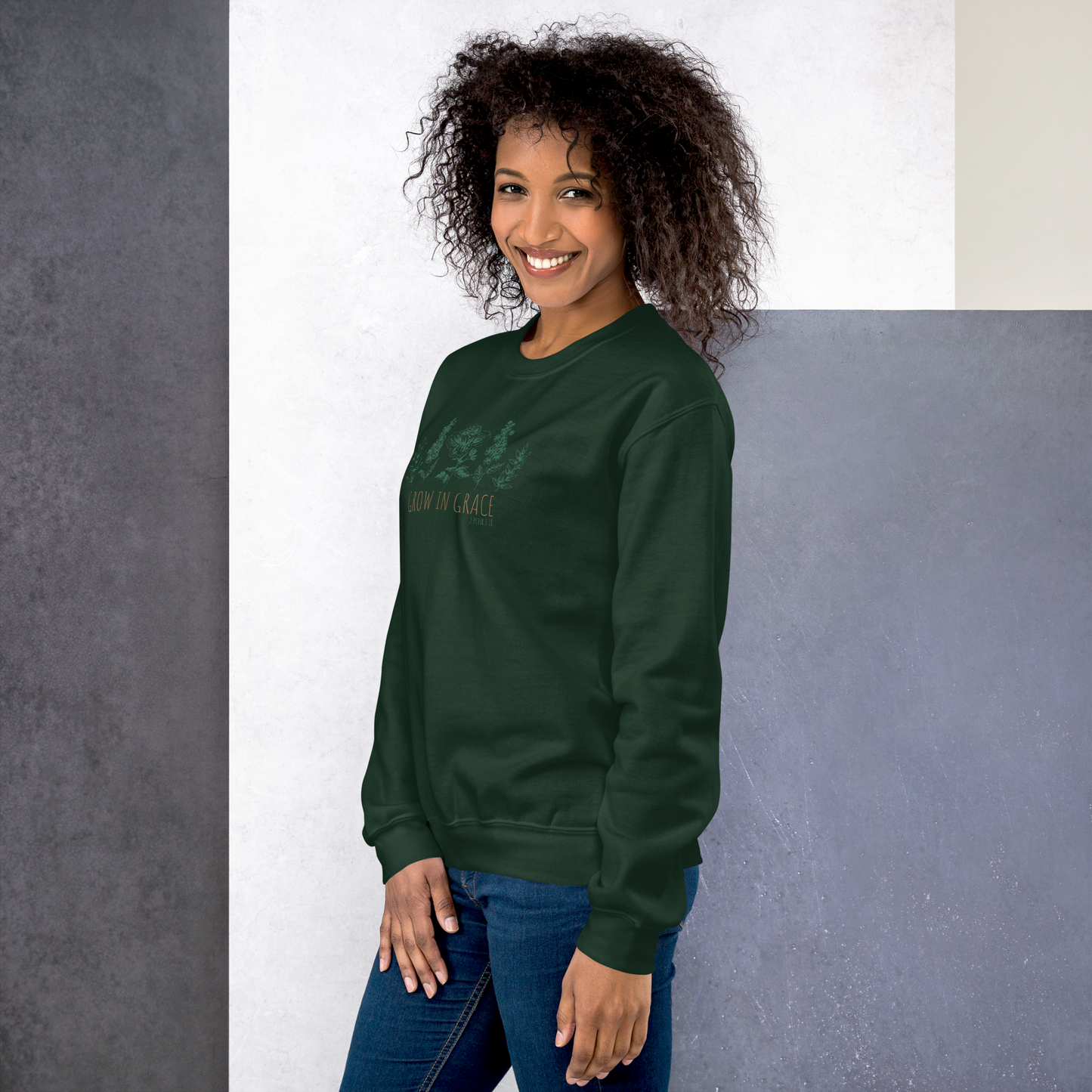 Grow in Grace Embroidered Women's Sweatshirt