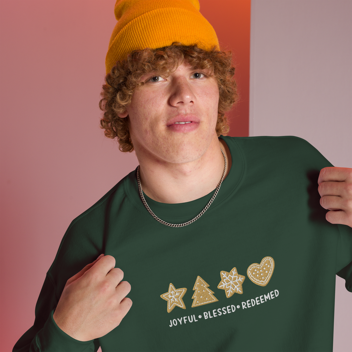 Embroidered Joyful Blessed Redeemed Sweatshirt