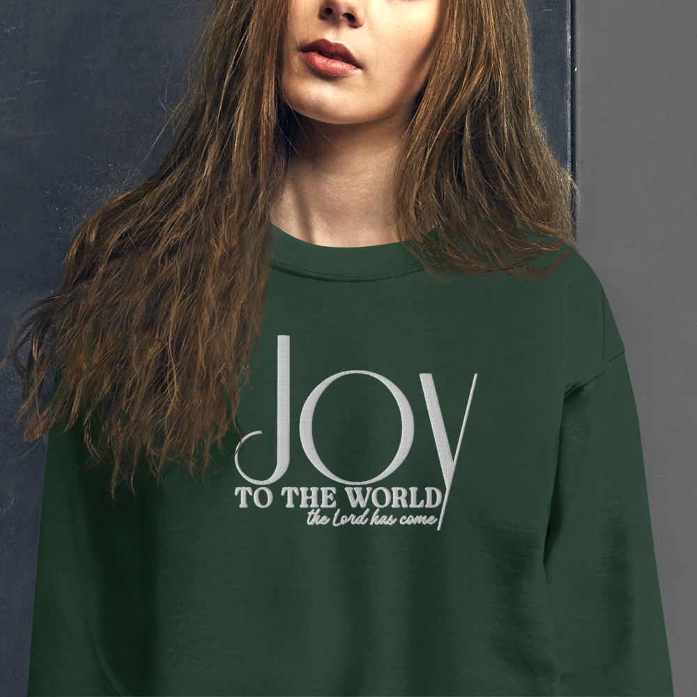 Embroidered Joy to The World Sweatshirt