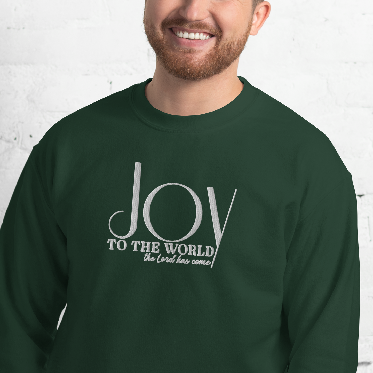 Embroidered Joy to The World Sweatshirt