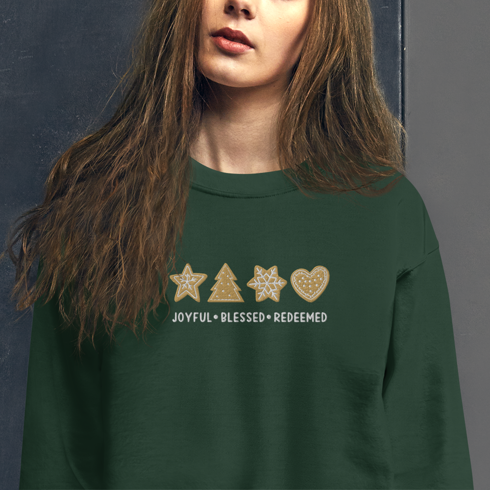 Embroidered Joyful Blessed Redeemed Sweatshirt