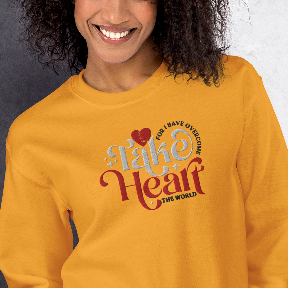 Embroidered Take Heart Sweatshirt