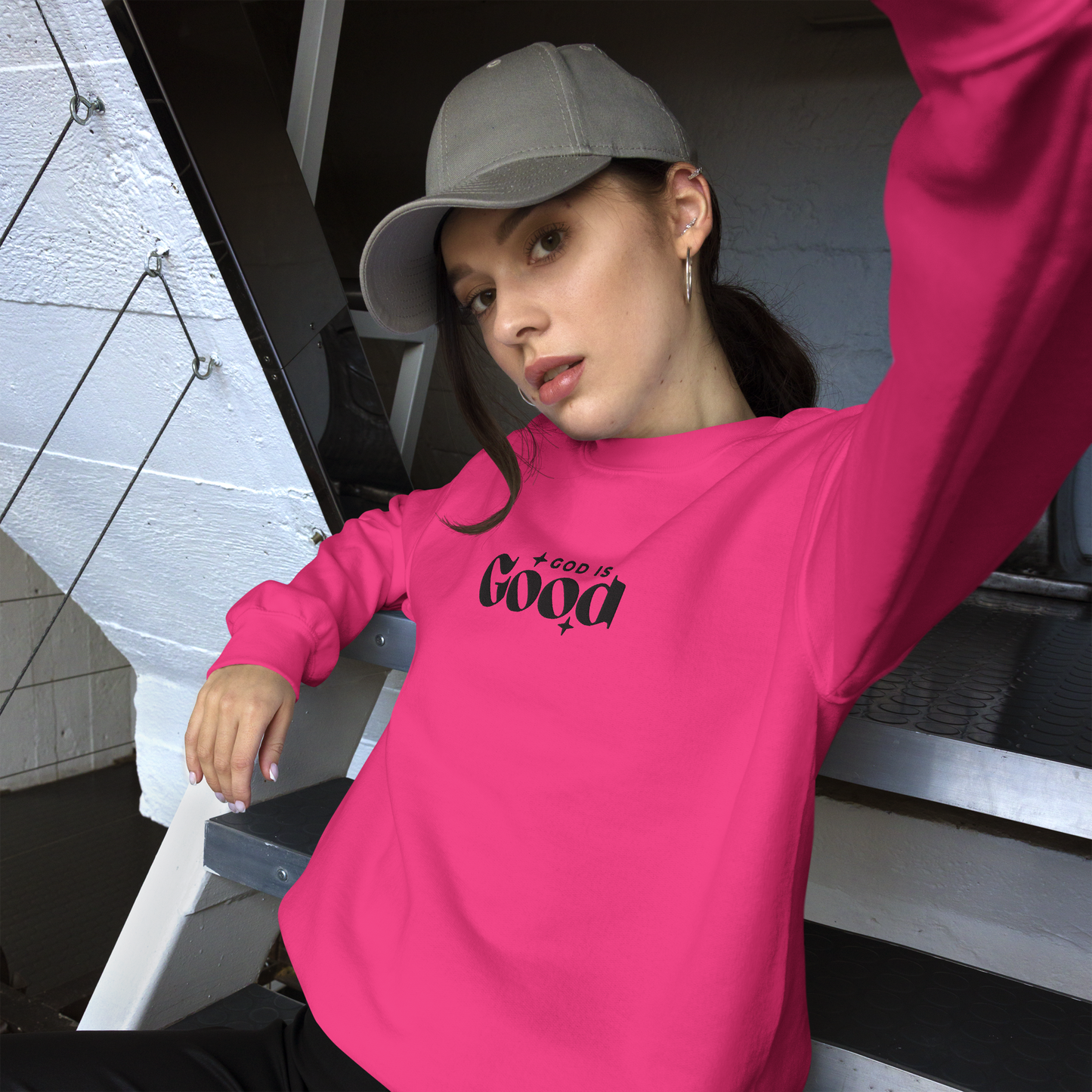 God is Good Embroidered Sweatshirt
