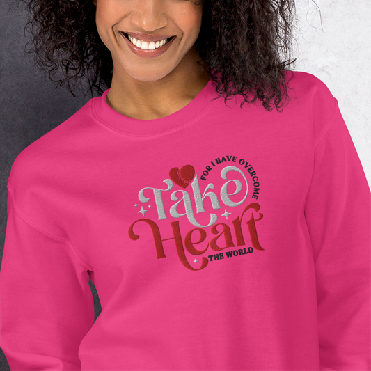 Embroidered Take Heart Sweatshirt