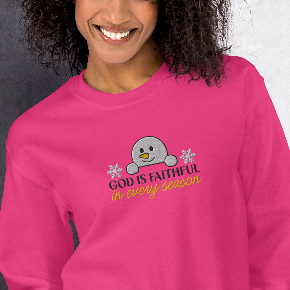 Embroidered God Is Faithful Sweatshirt