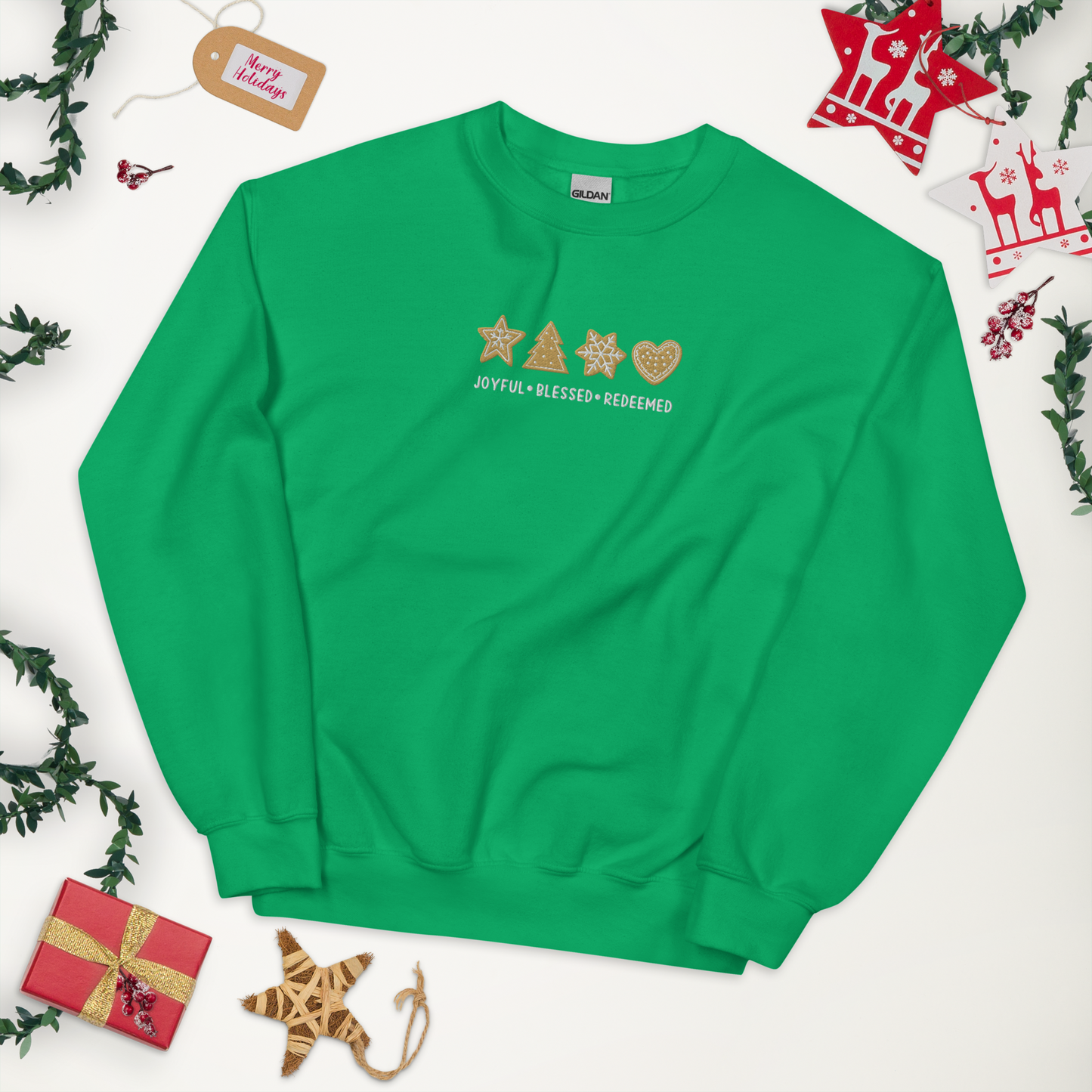 Embroidered Joyful Blessed Redeemed Sweatshirt