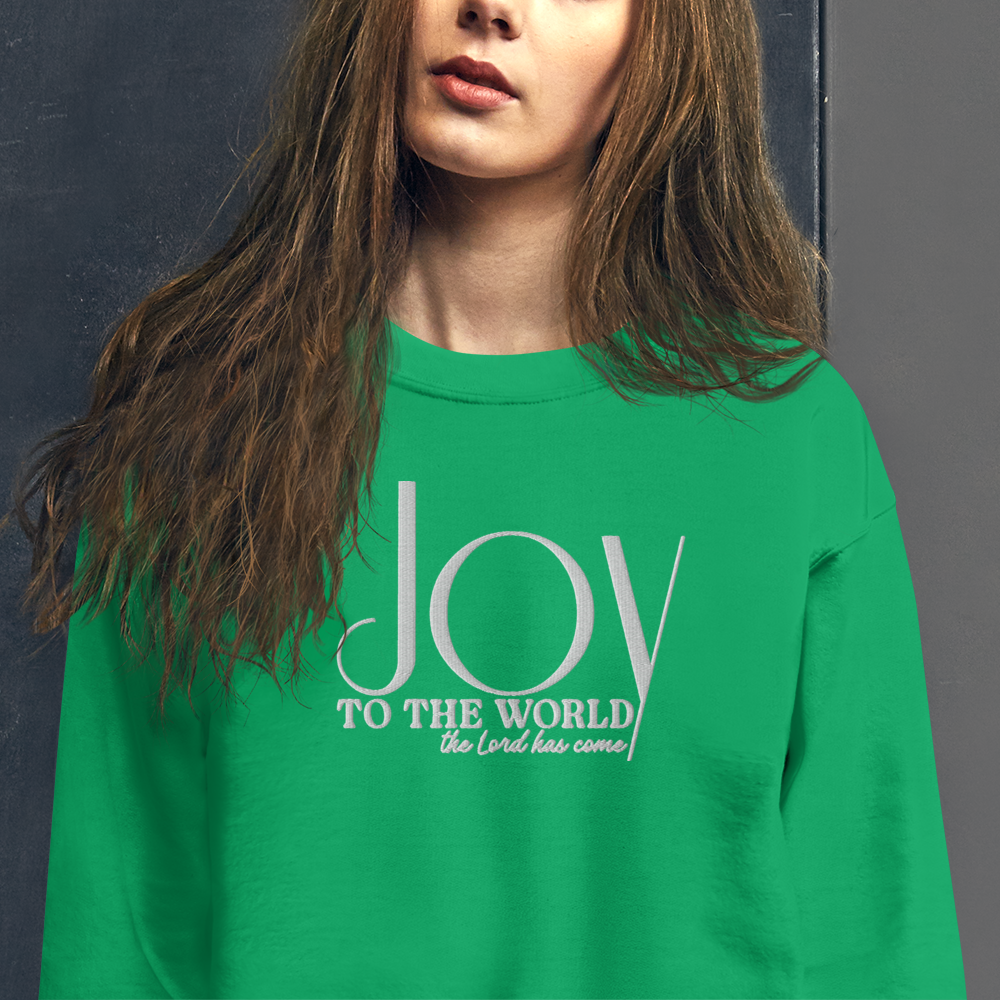 Embroidered Joy to The World Sweatshirt