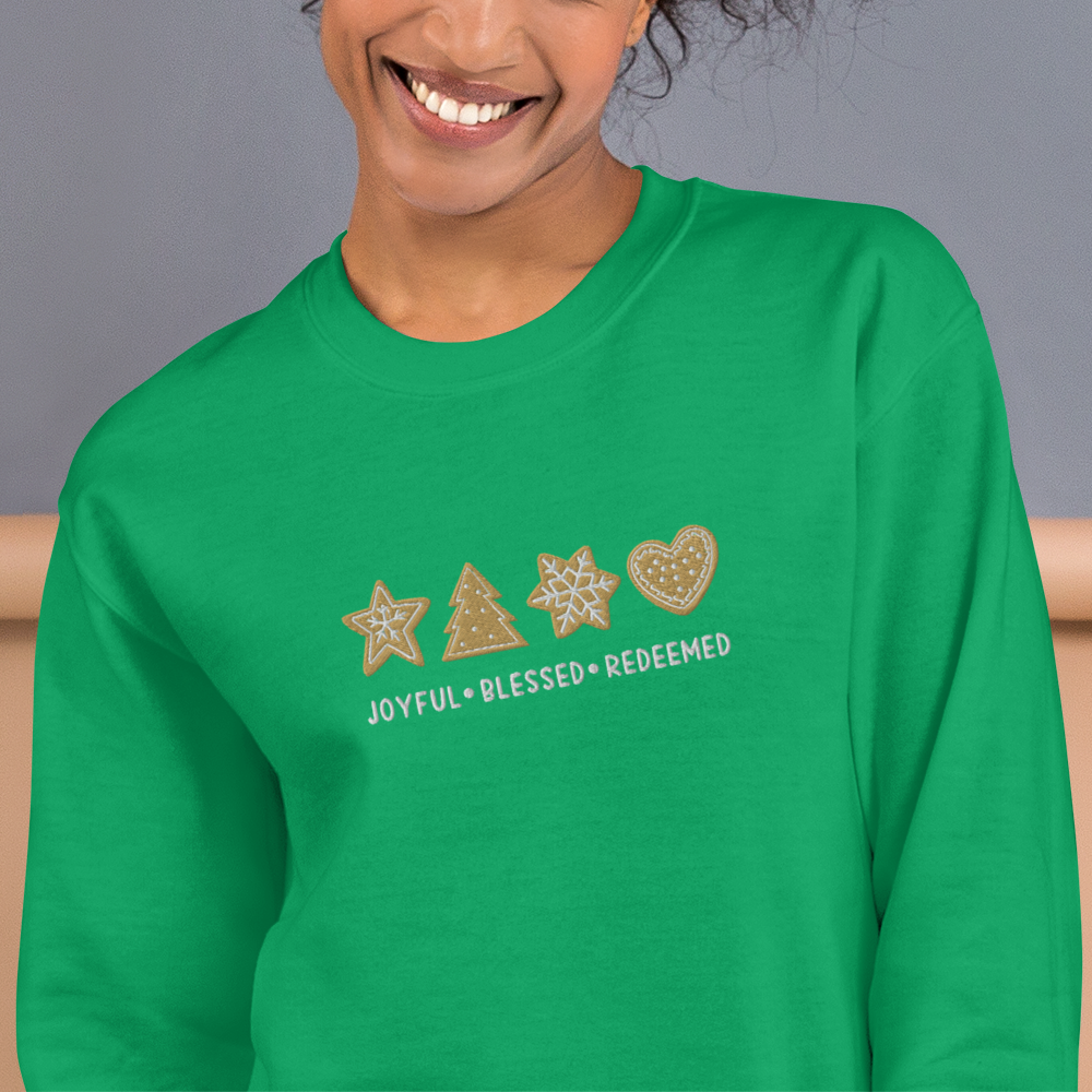 Embroidered Joyful Blessed Redeemed Sweatshirt