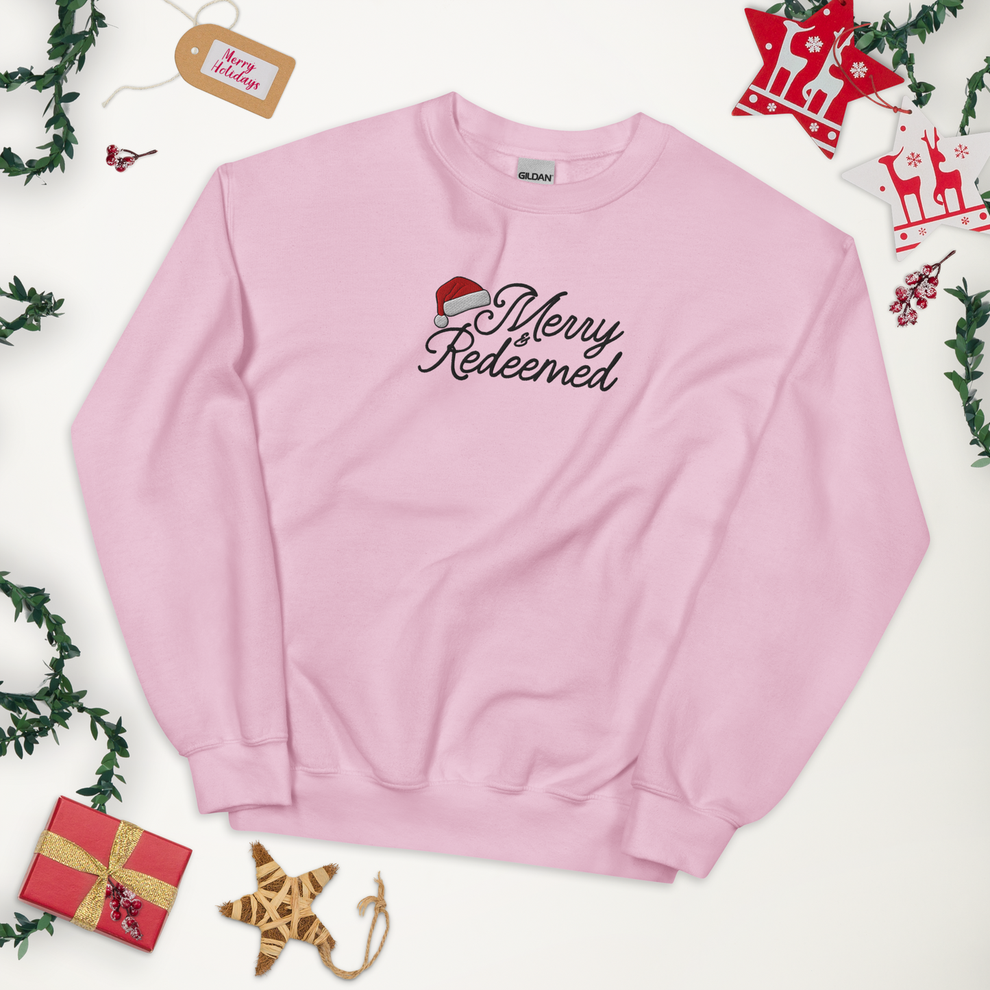 Embroidered Merry & Redeemed Sweatshirt