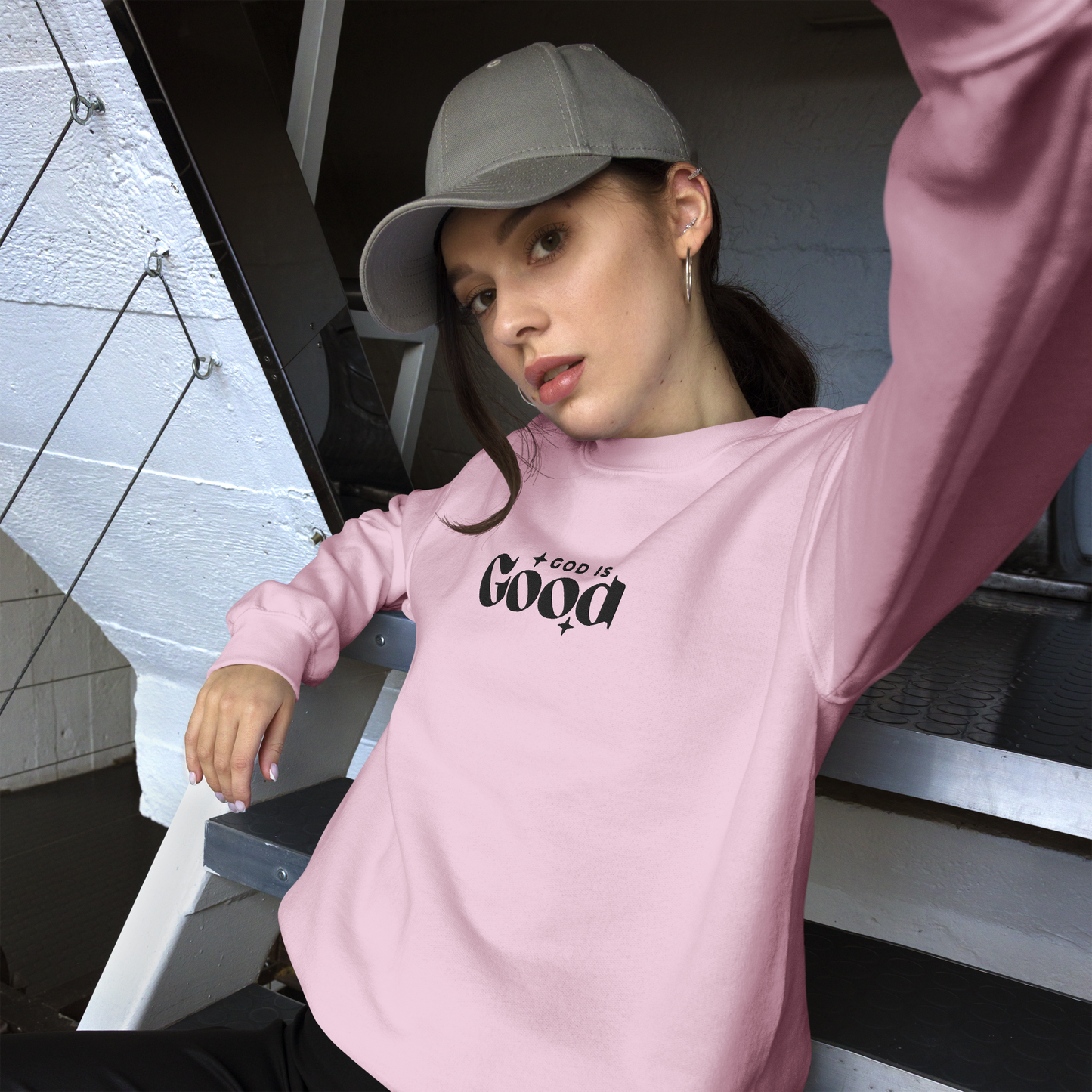 God is Good Embroidered Sweatshirt