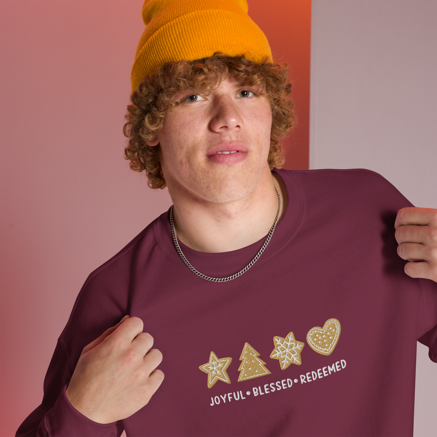 Embroidered Joyful Blessed Redeemed Sweatshirt