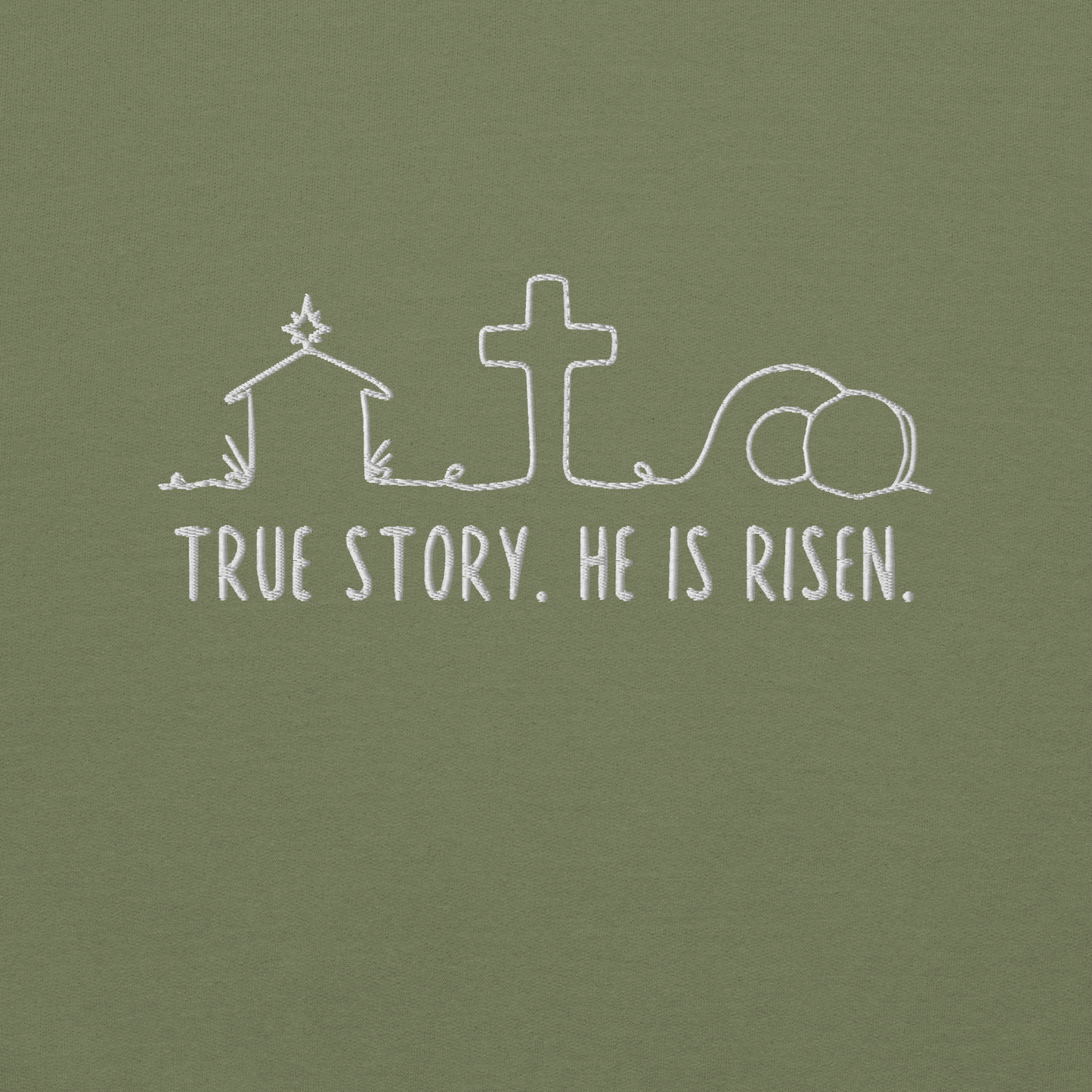 True Story He is Risen Embroidered Sweatshirt