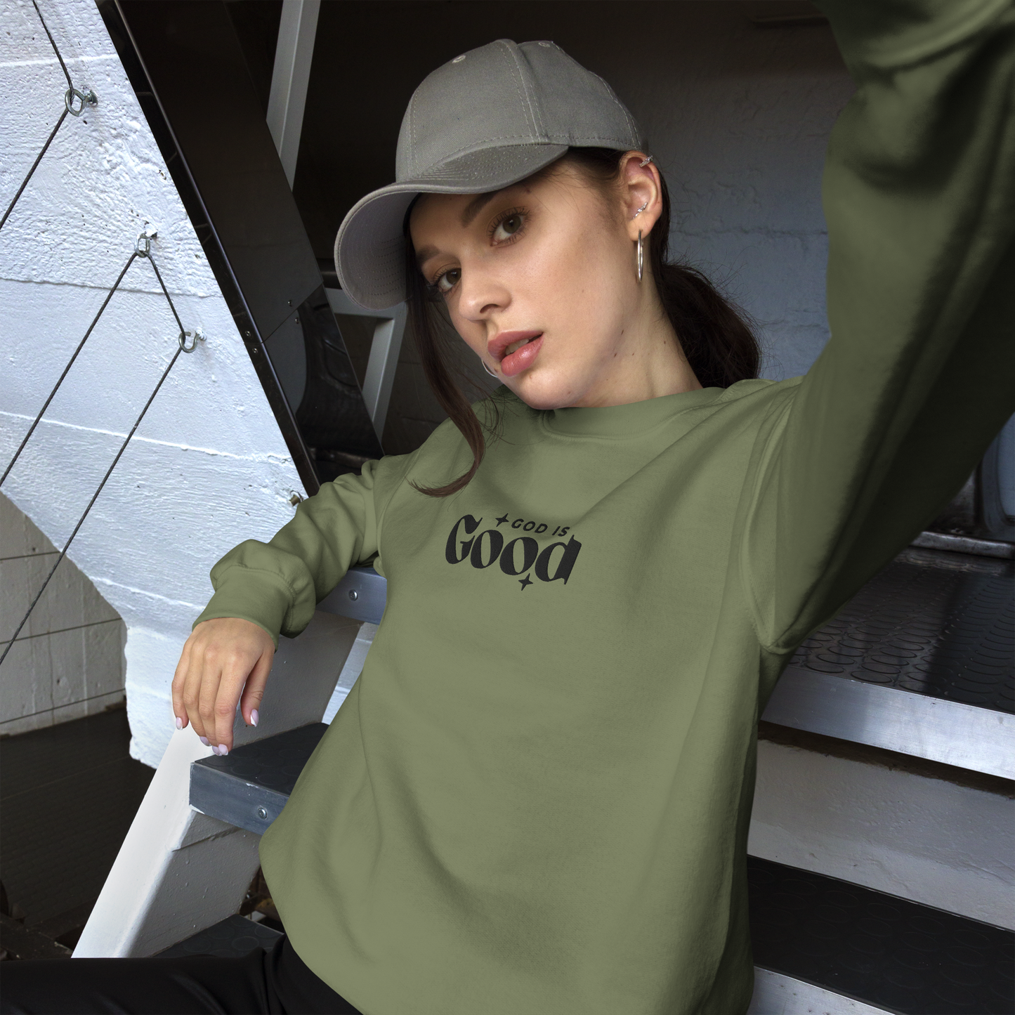 God is Good Embroidered Sweatshirt