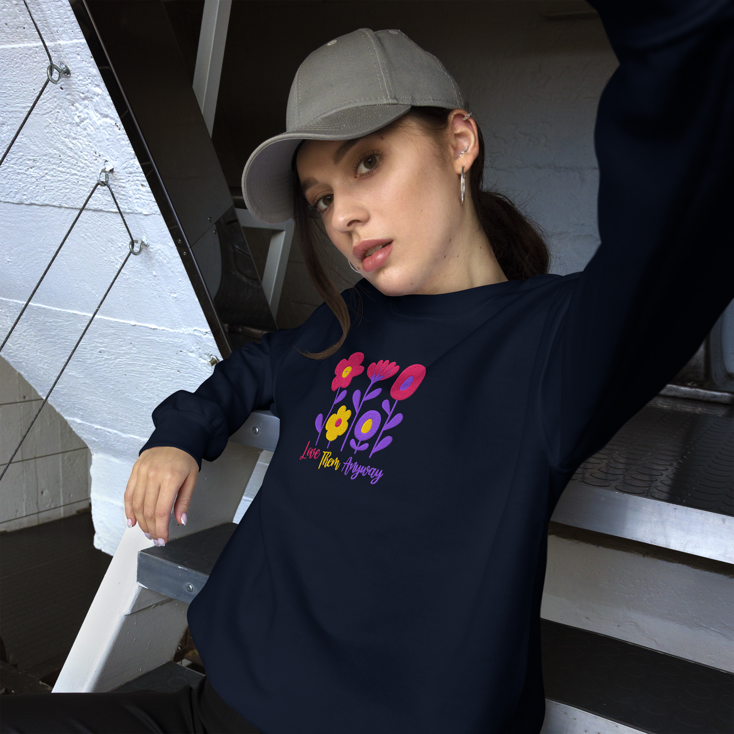 Love Them Anyway Women's Embroidered Sweatshirt