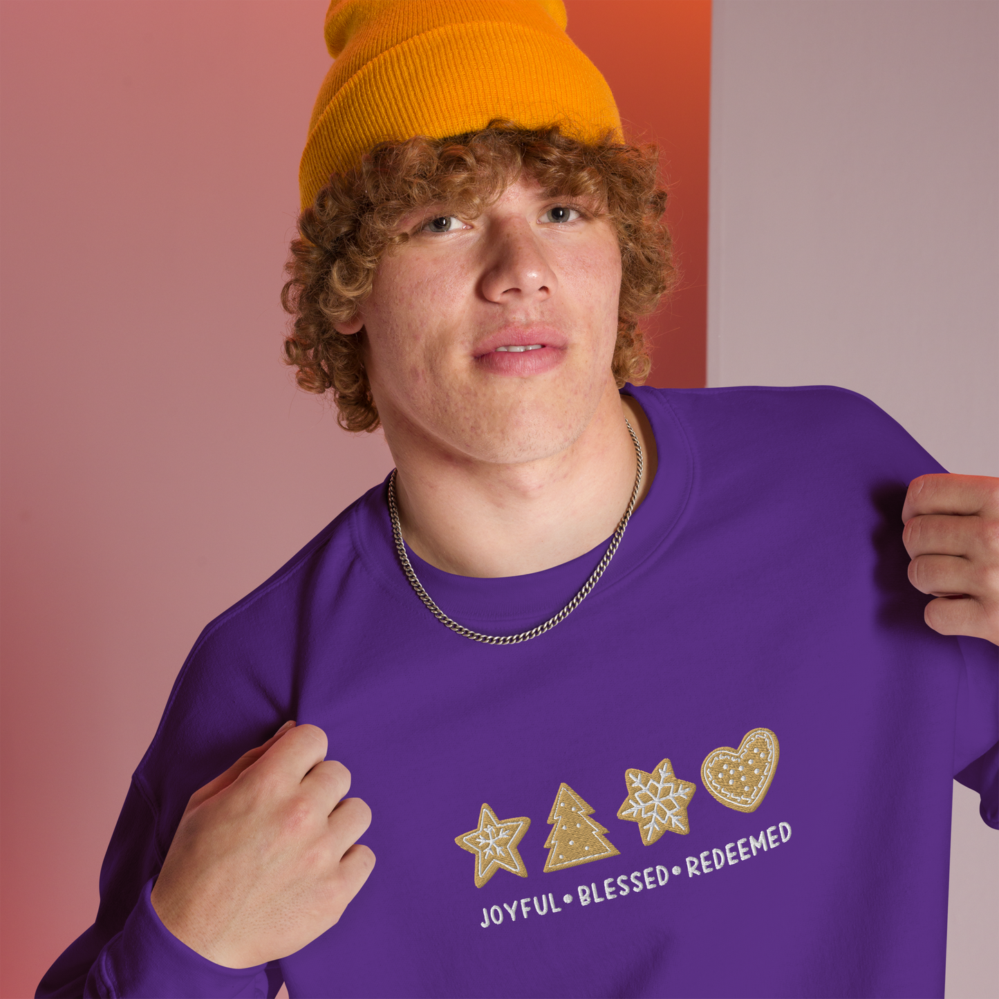 Embroidered Joyful Blessed Redeemed Sweatshirt