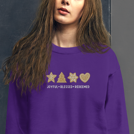 Embroidered Joyful Blessed Redeemed Sweatshirt
