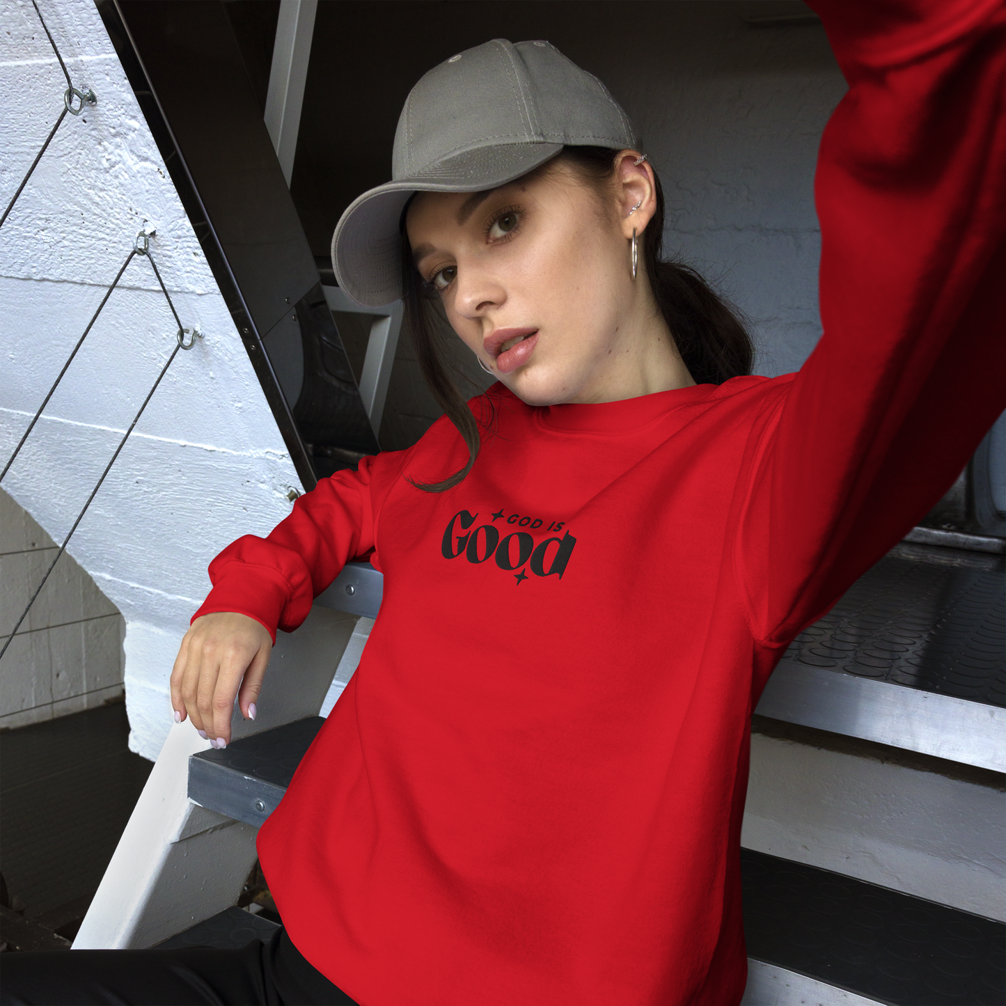 God is Good Embroidered Sweatshirt