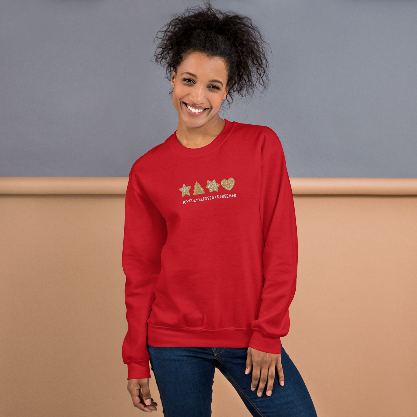 Embroidered Joyful Blessed Redeemed Sweatshirt