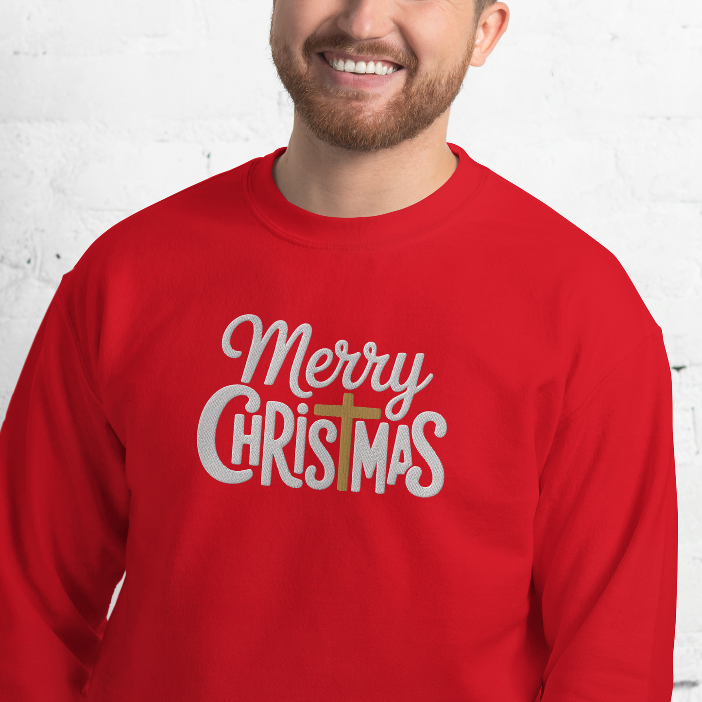 Embroidered Merry Christmas Sweatshirt