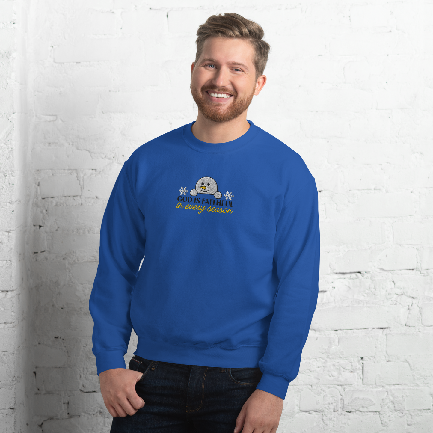 Embroidered God Is Faithful Sweatshirt