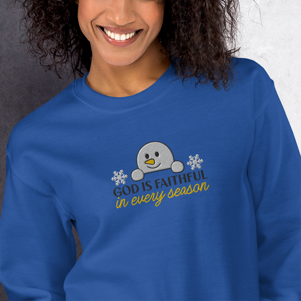 Embroidered God Is Faithful Sweatshirt