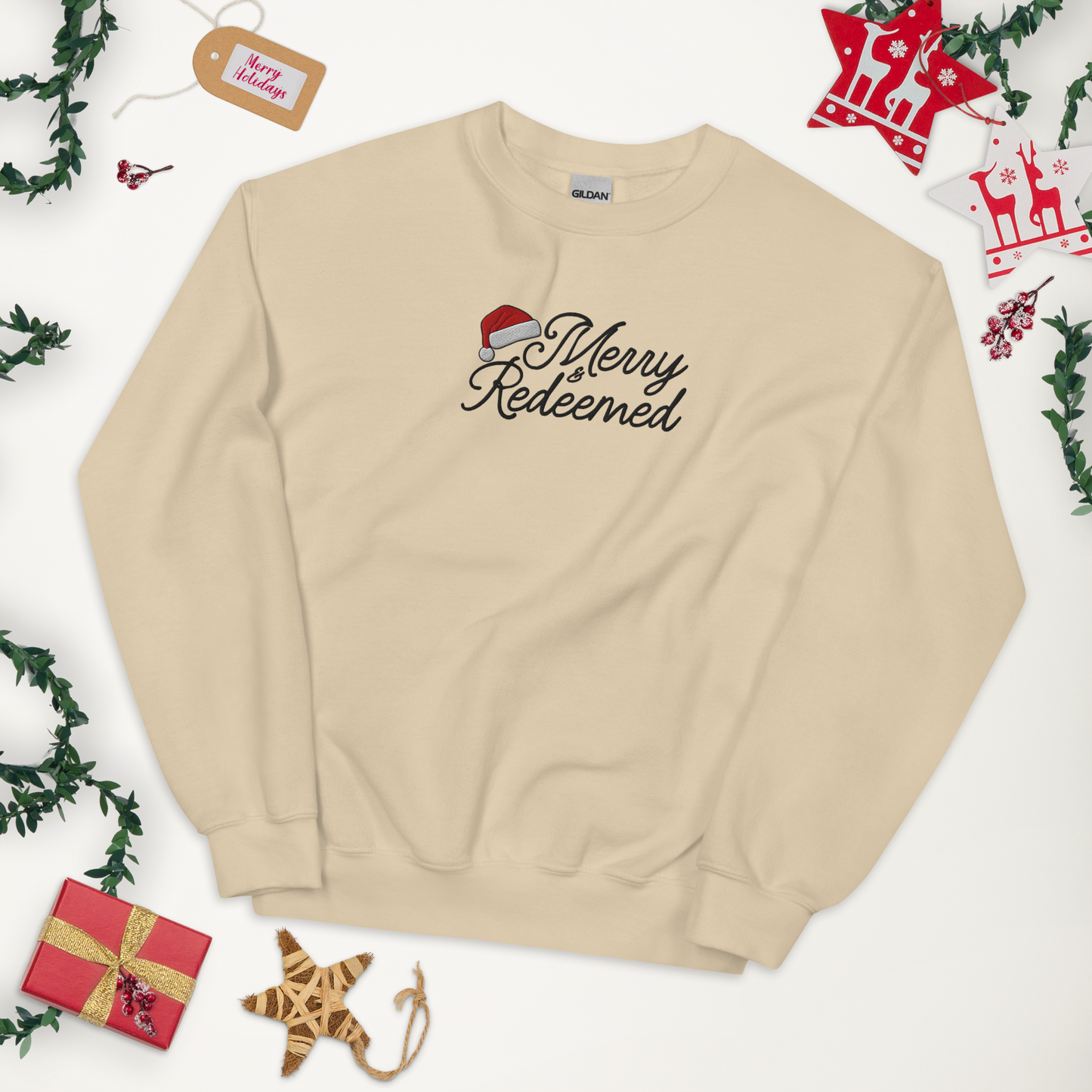 Embroidered Merry & Redeemed Sweatshirt