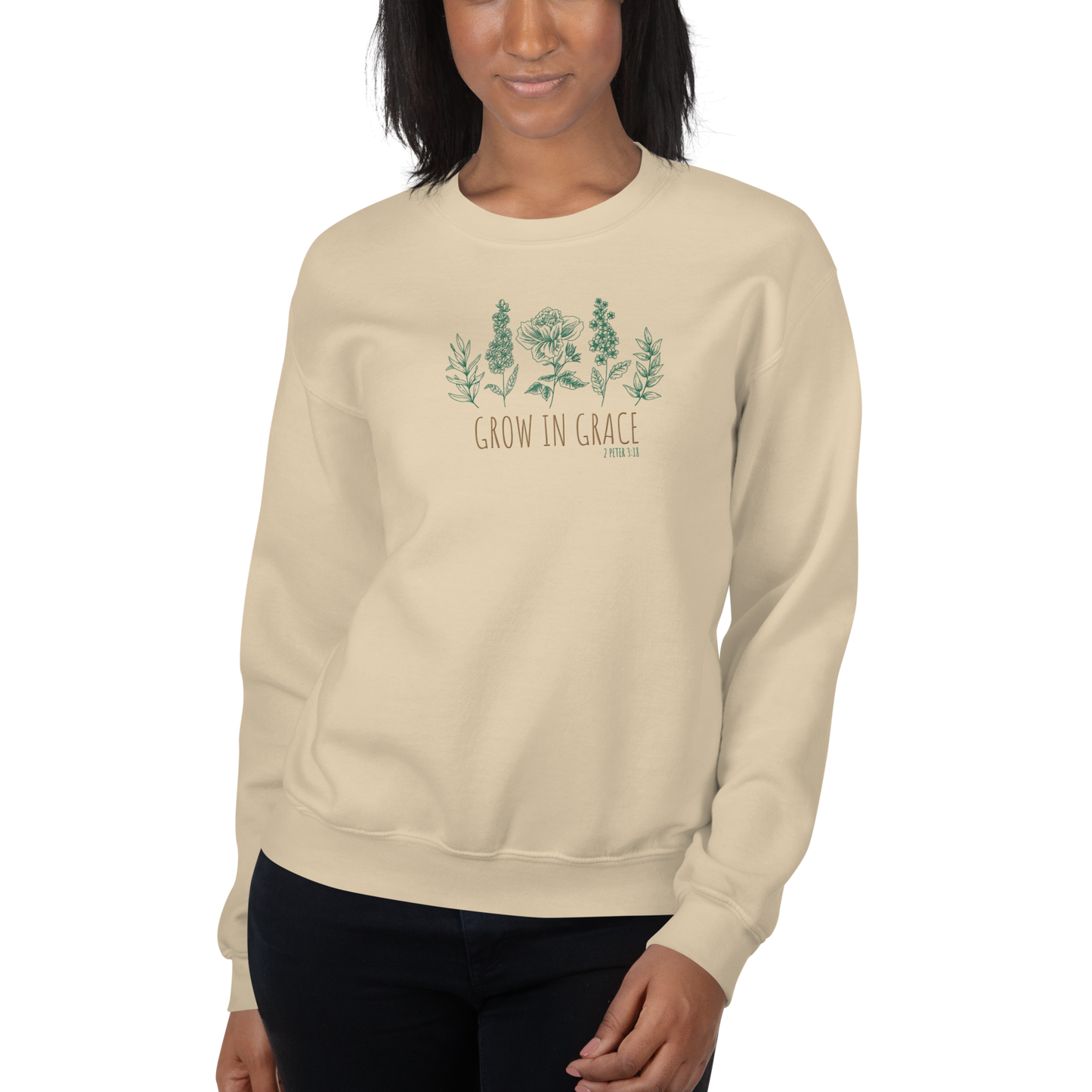 Grow in Grace Embroidered Women's Sweatshirt