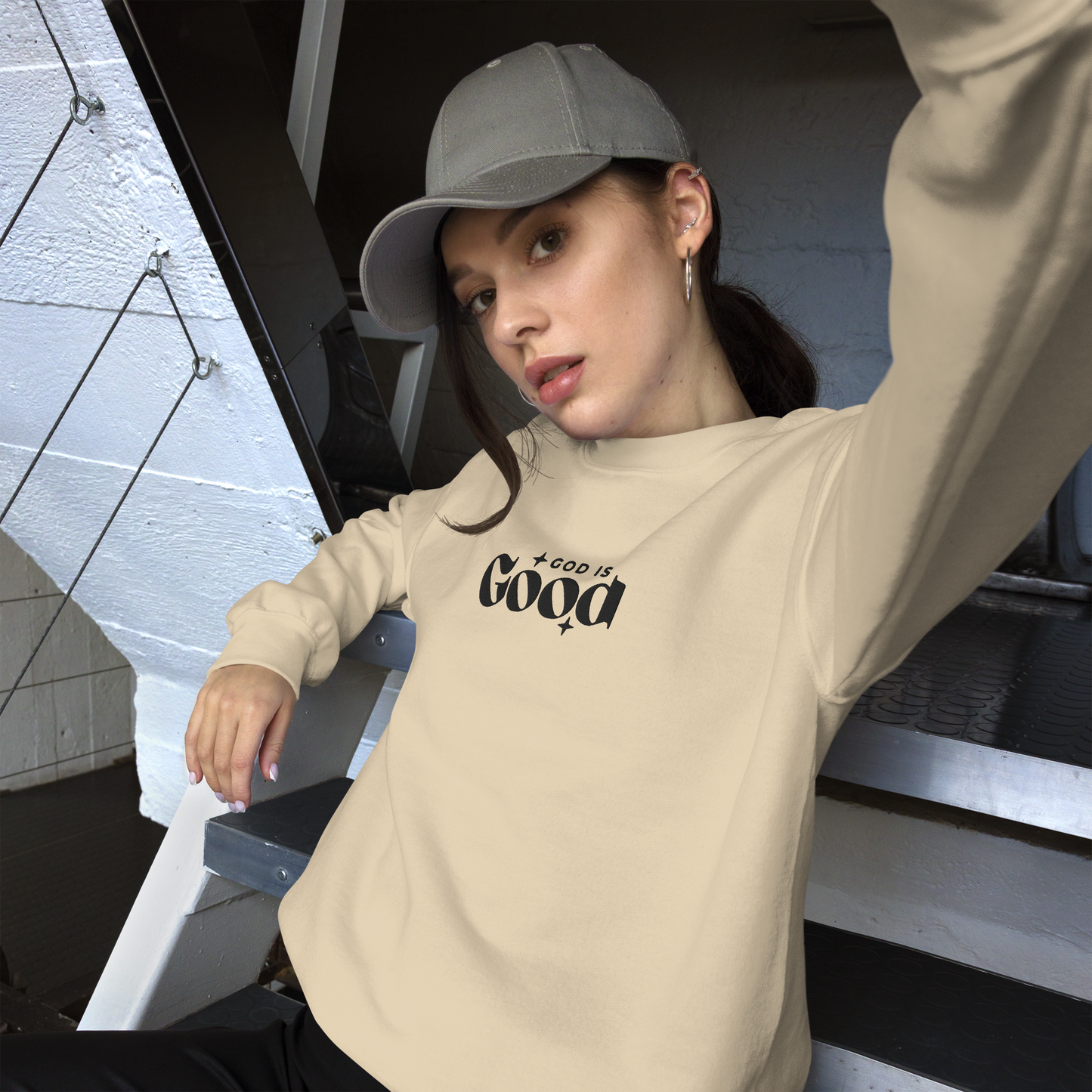 God is Good Embroidered Sweatshirt