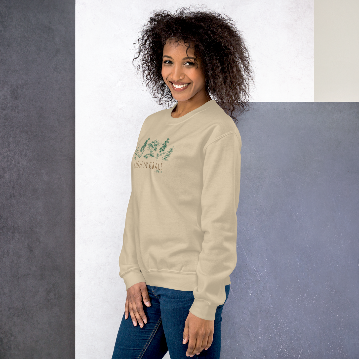 Grow in Grace Embroidered Women's Sweatshirt