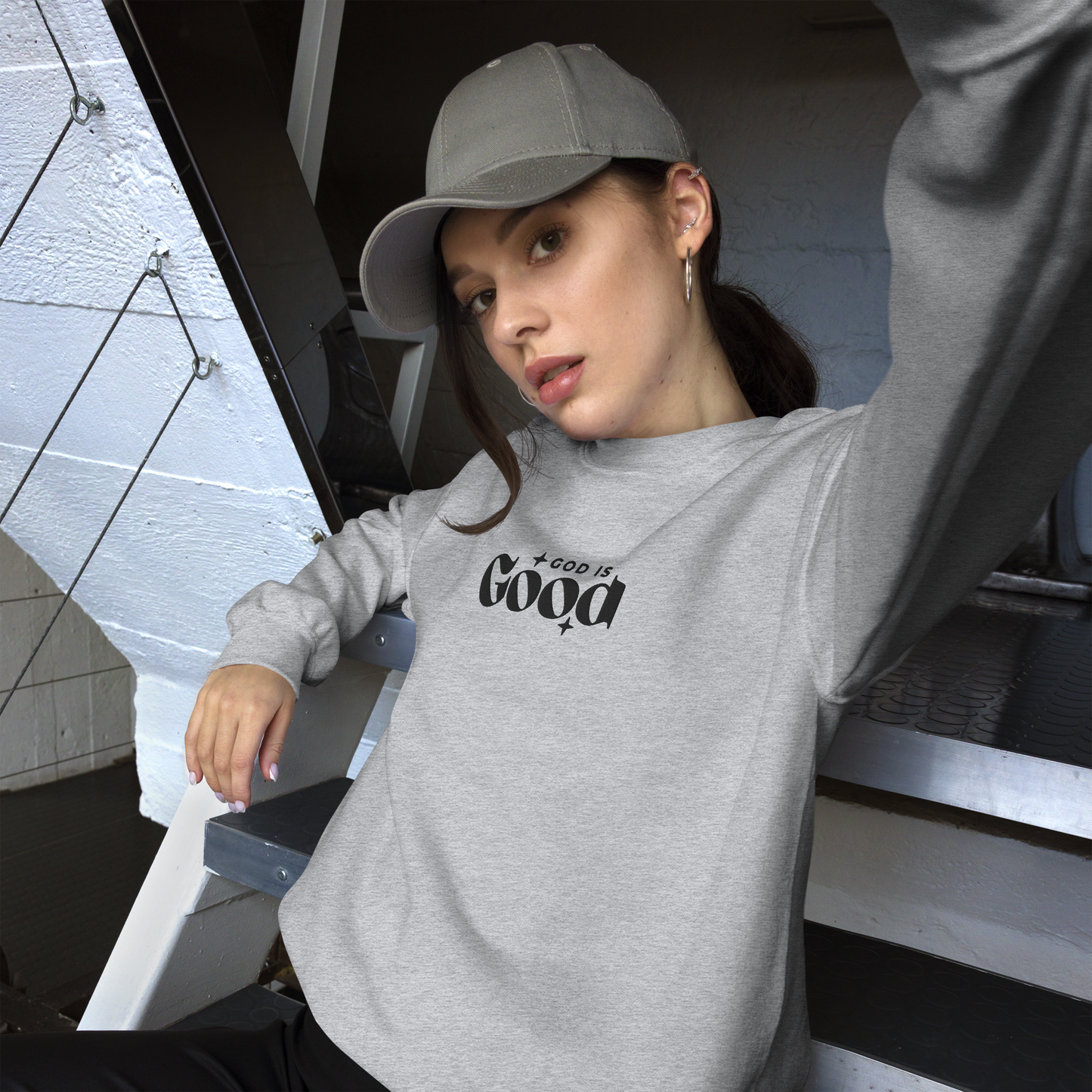 God is Good Embroidered Sweatshirt