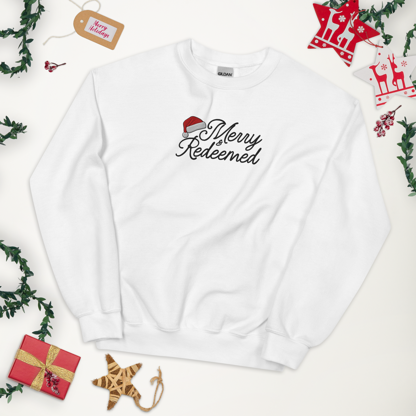 Embroidered Merry & Redeemed Sweatshirt