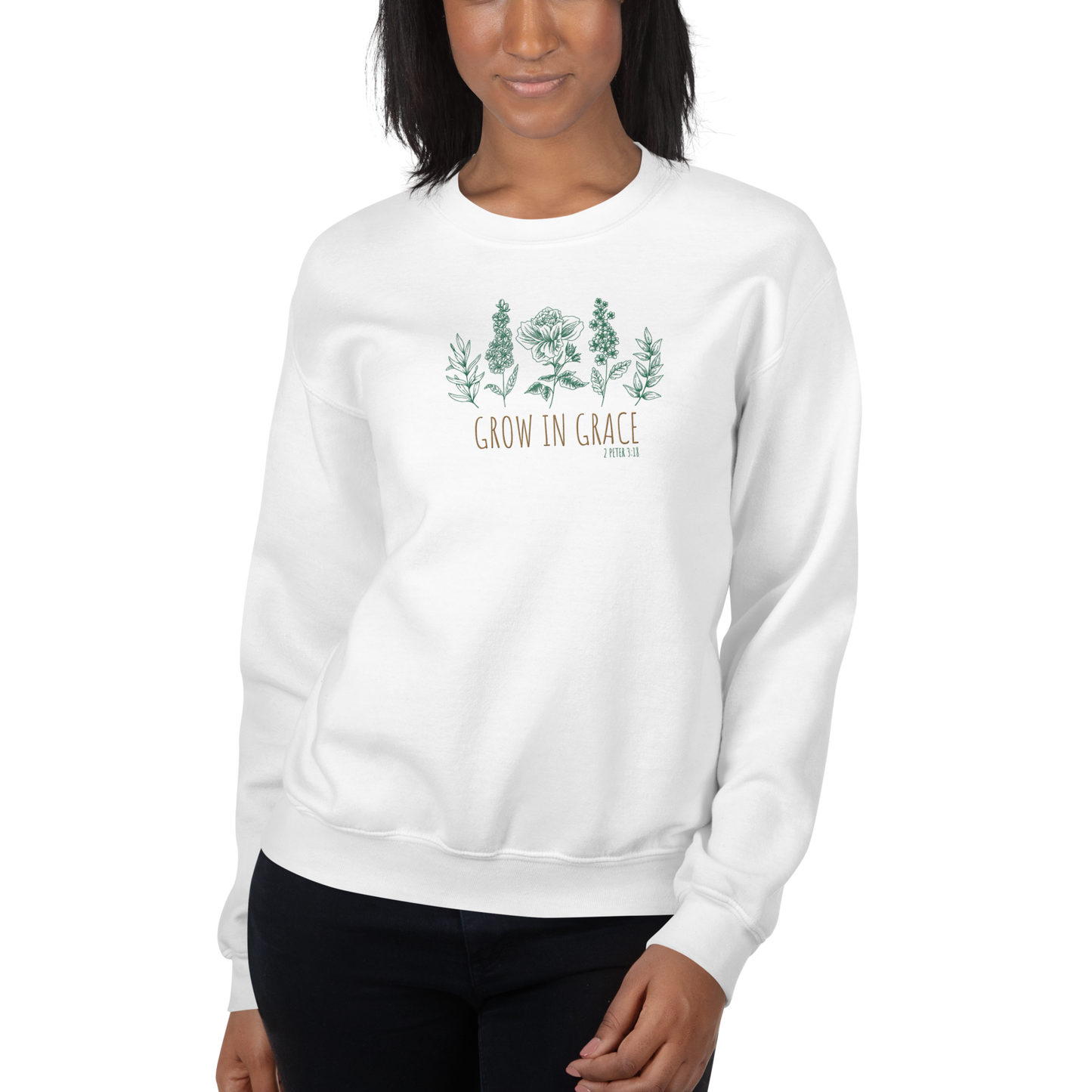 Grow in Grace Embroidered Women's Sweatshirt