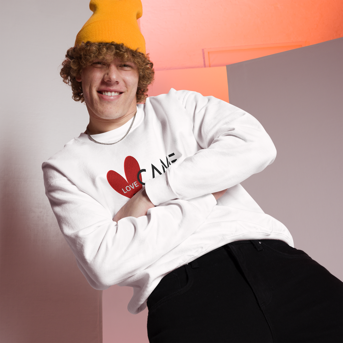 Love Came Down Luke 2:11 Embroidered Sweatshirt