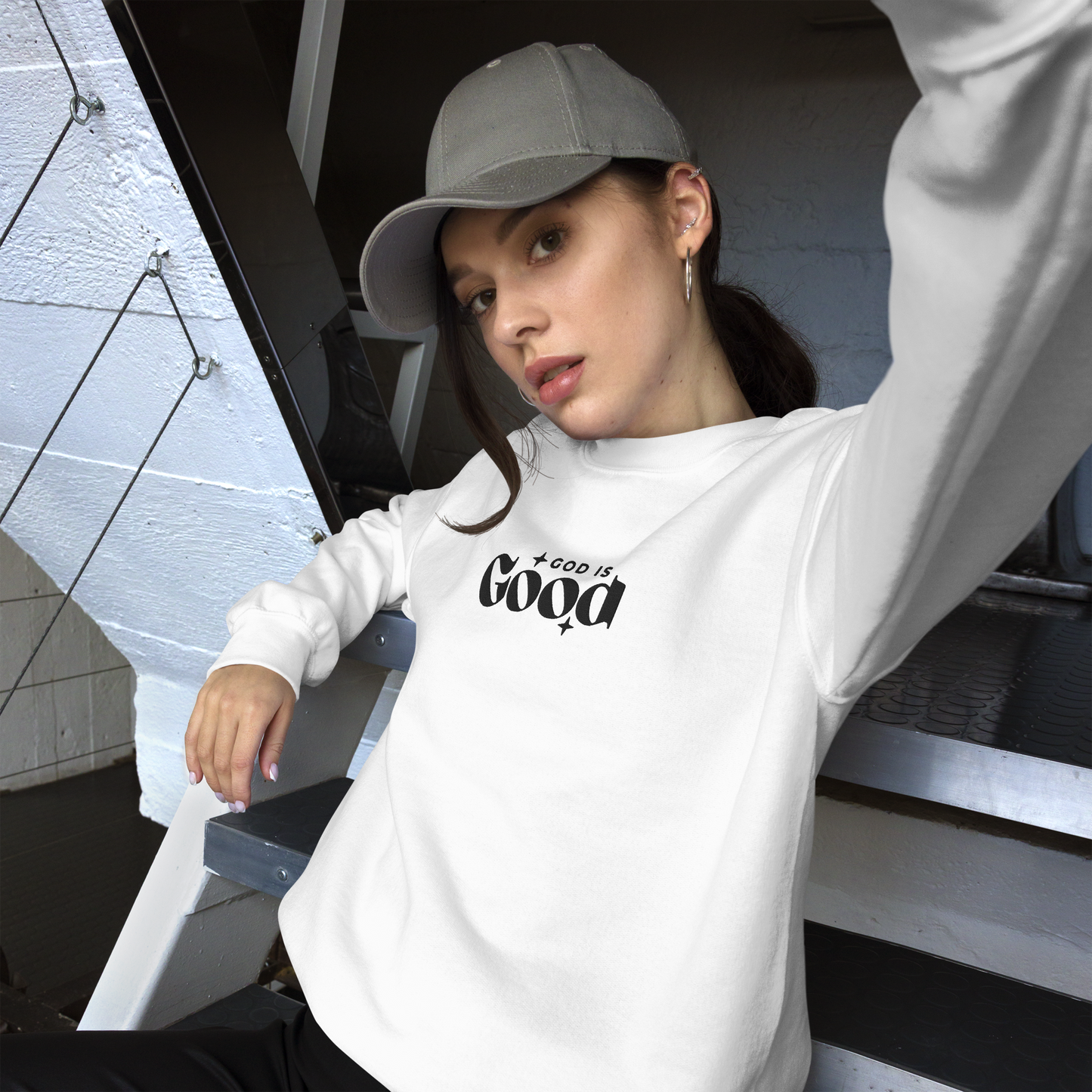 God is Good Embroidered Sweatshirt