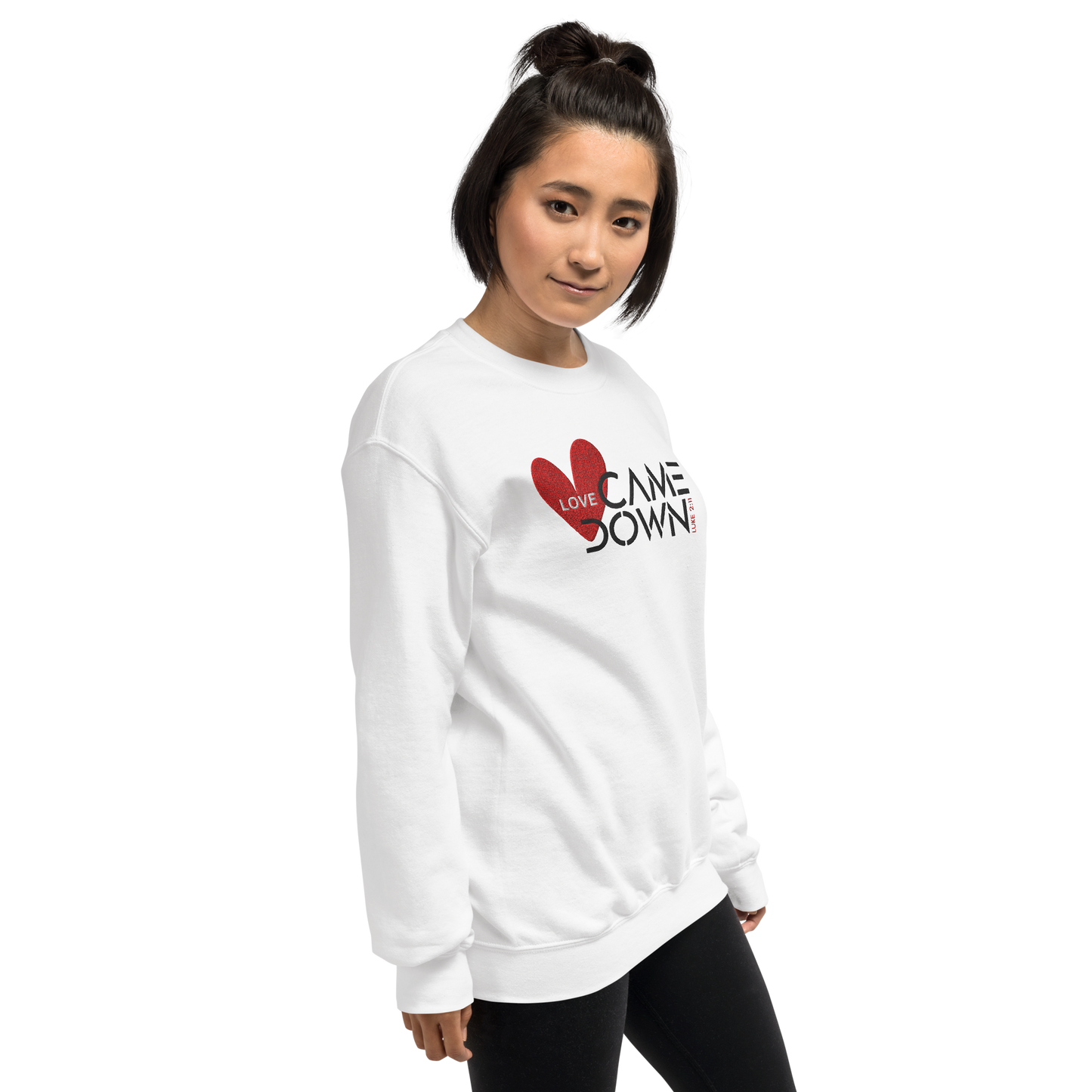 Love Came Down Luke 2:11 Embroidered Sweatshirt