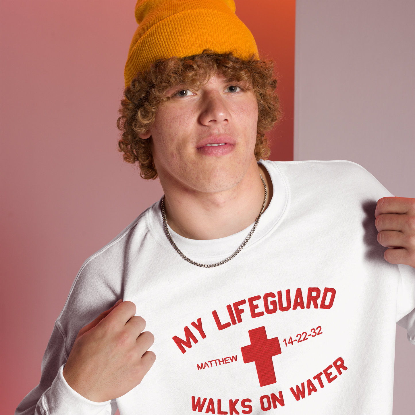 My Lifeguard Walks on Water Embroidered Sweatshirt