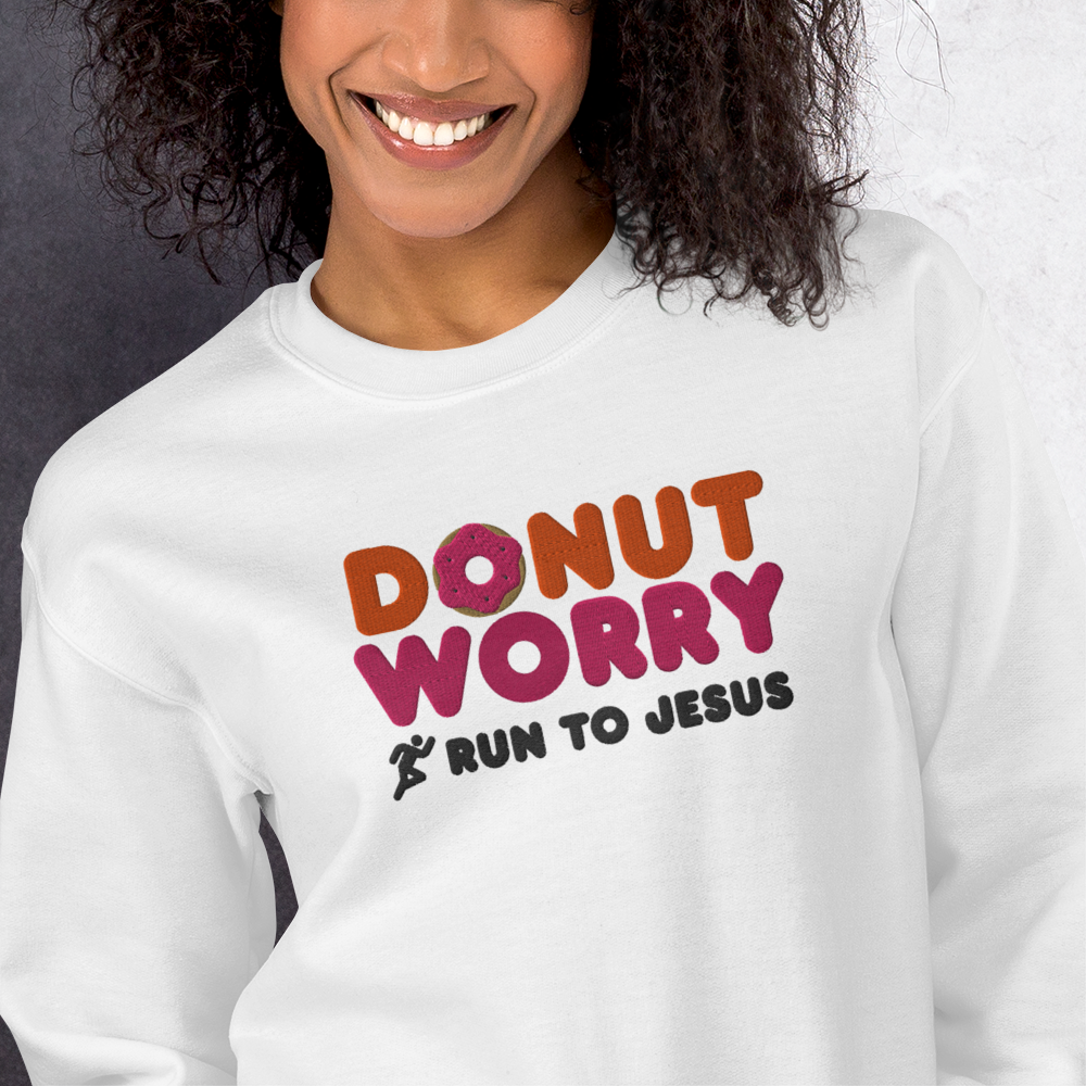 Embroidered Run To Jesus Sweatshirt