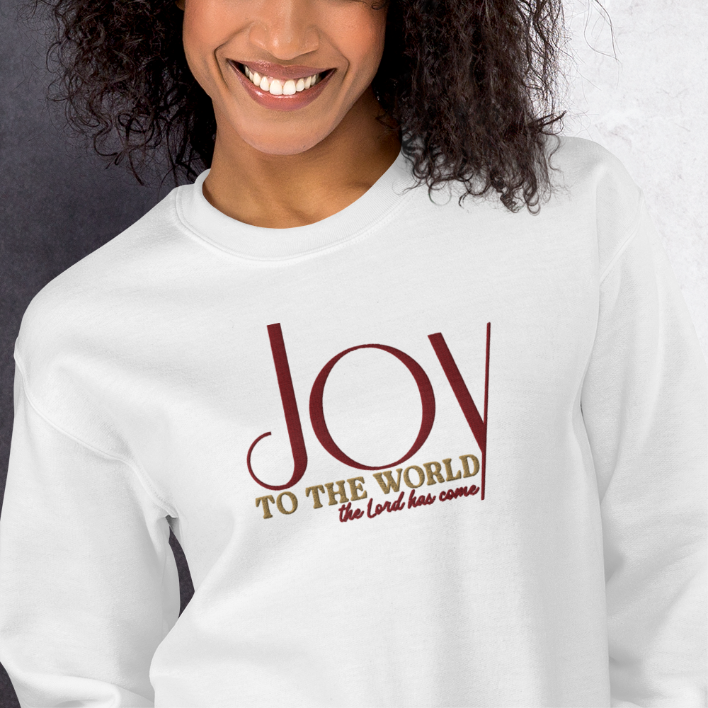 Embroidered Joy to The World Sweatshirt