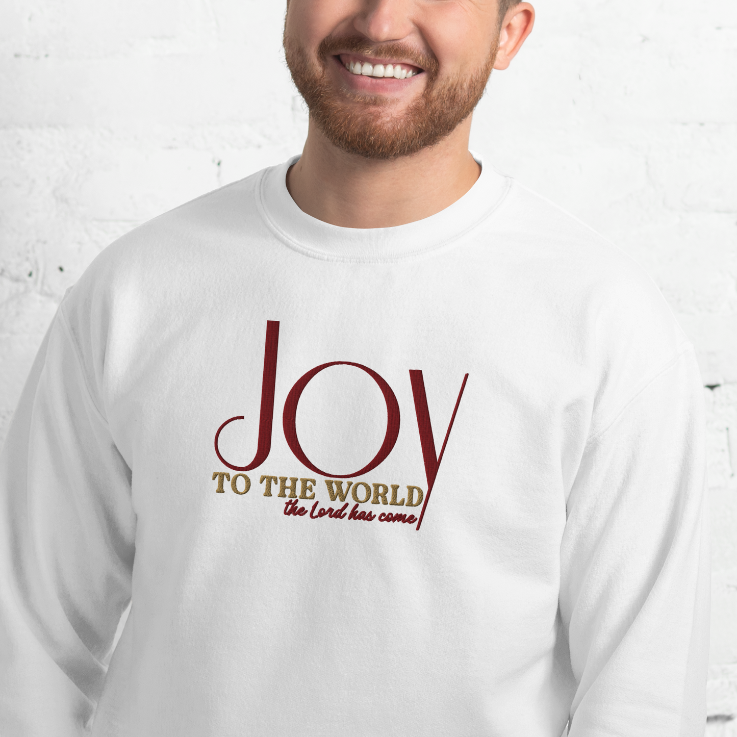 Embroidered Joy to The World Sweatshirt