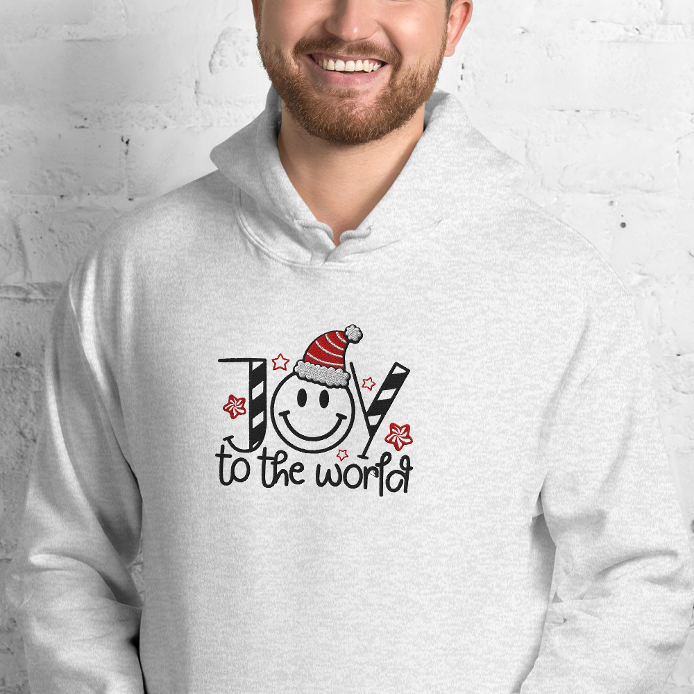 Embroidered Joy to The World Hoodie