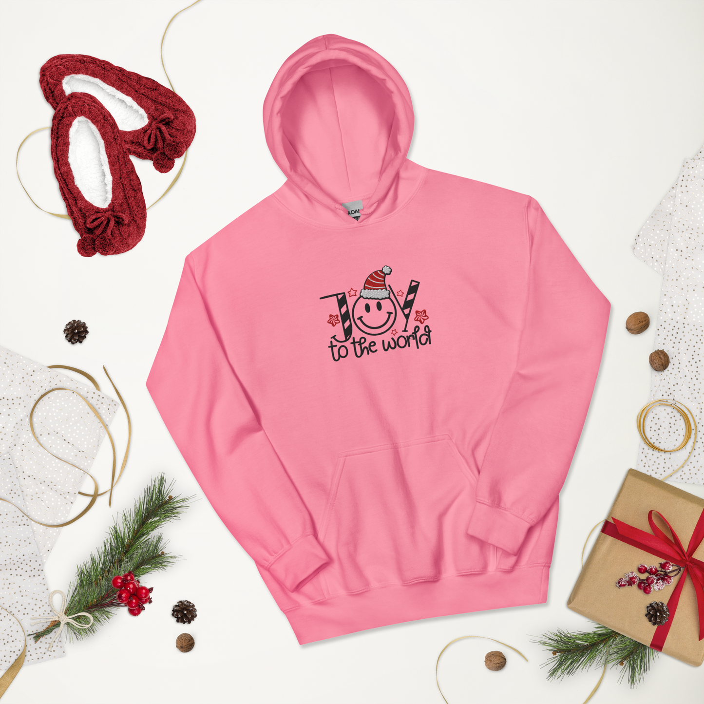 Embroidered Joy to The World Hoodie