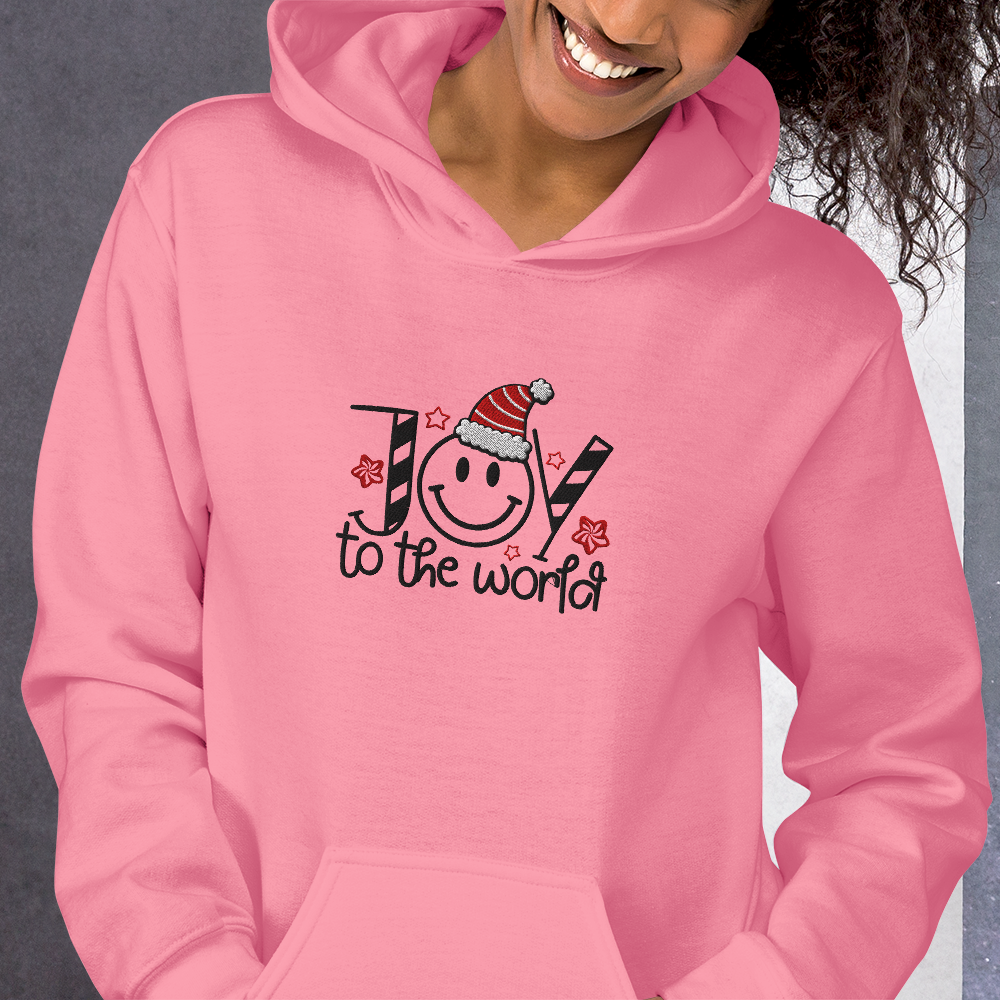Embroidered Joy to The World Hoodie