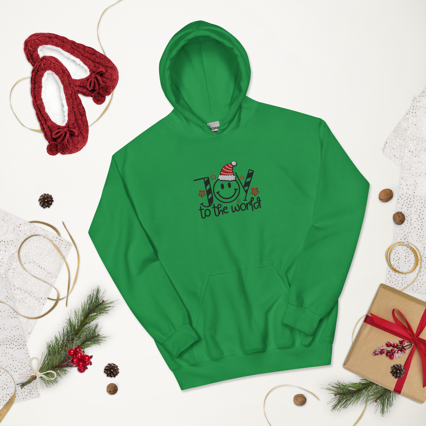 Embroidered Joy to The World Hoodie